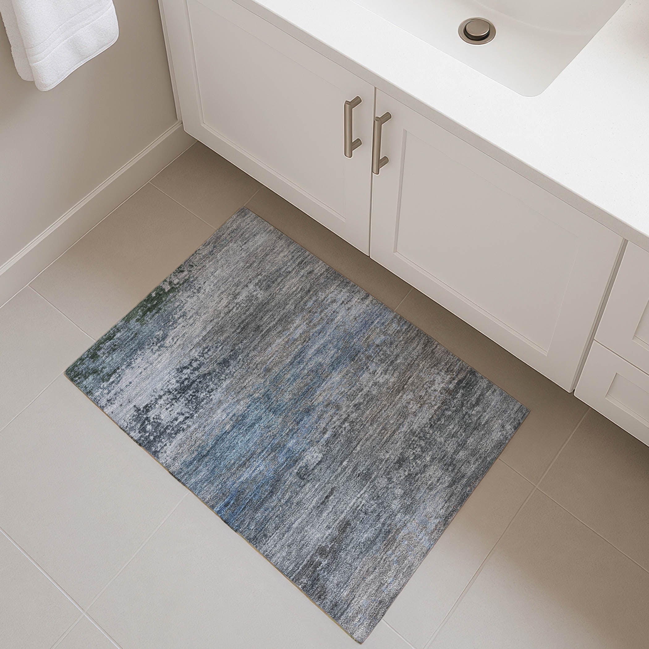 Chiang Mai Machine Washable Transitional Pewter Gray Rug 1'8" x 2'6" #shape_Rectangle