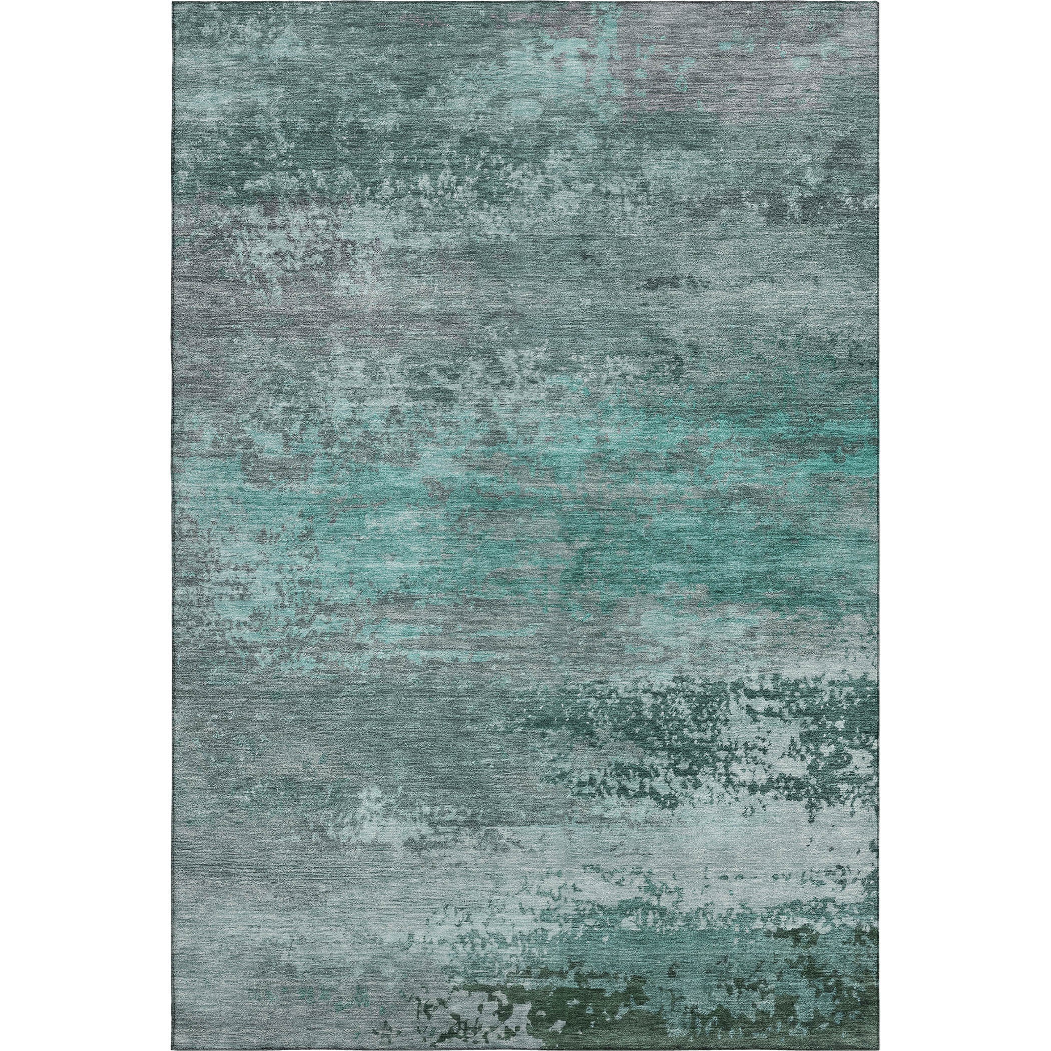 Chiang Mai Machine Washable Transitional Teal Rug 2'6" x 3'10" #shape_Rectangle