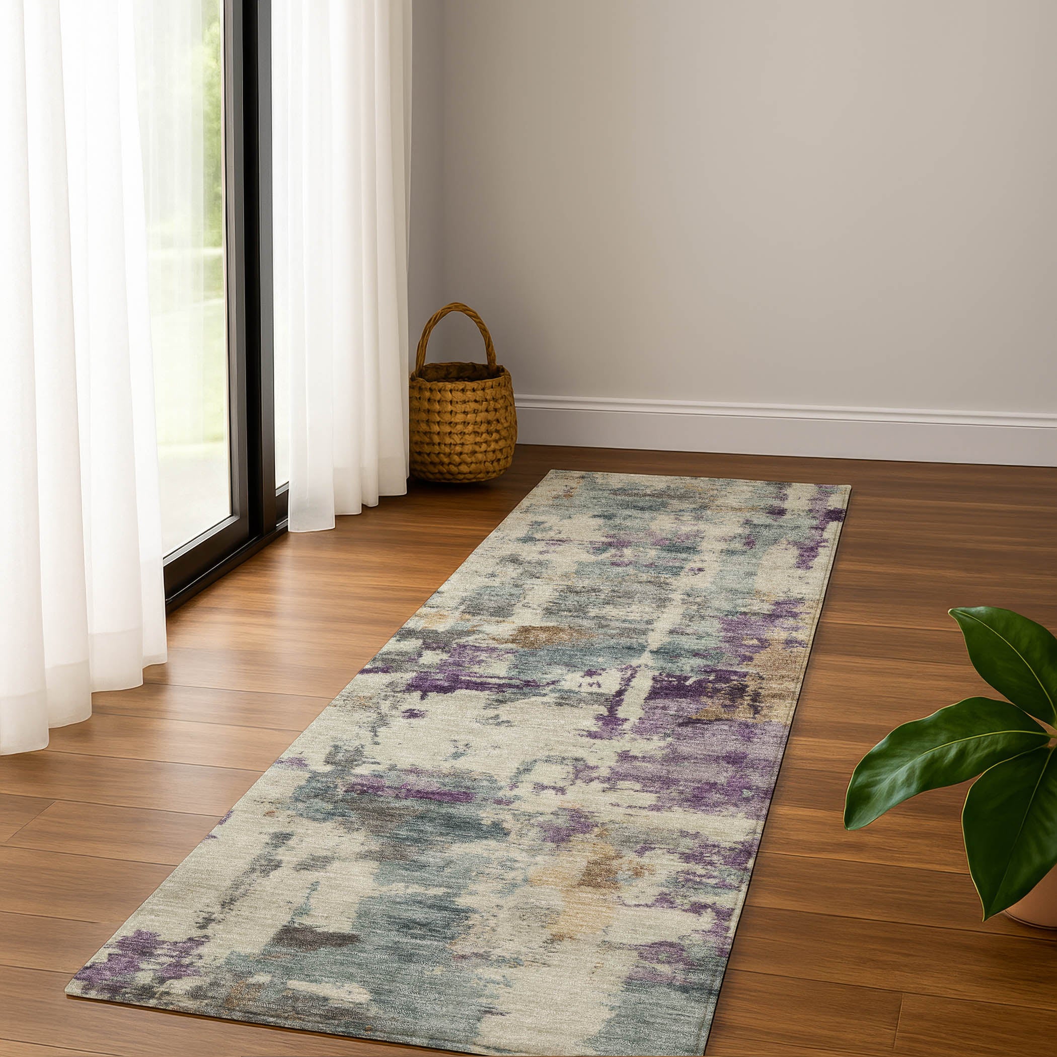 Nairobi Machine Washable Transitional Linen Ivory Rug 2'3" x 7'6" #shape_Runner