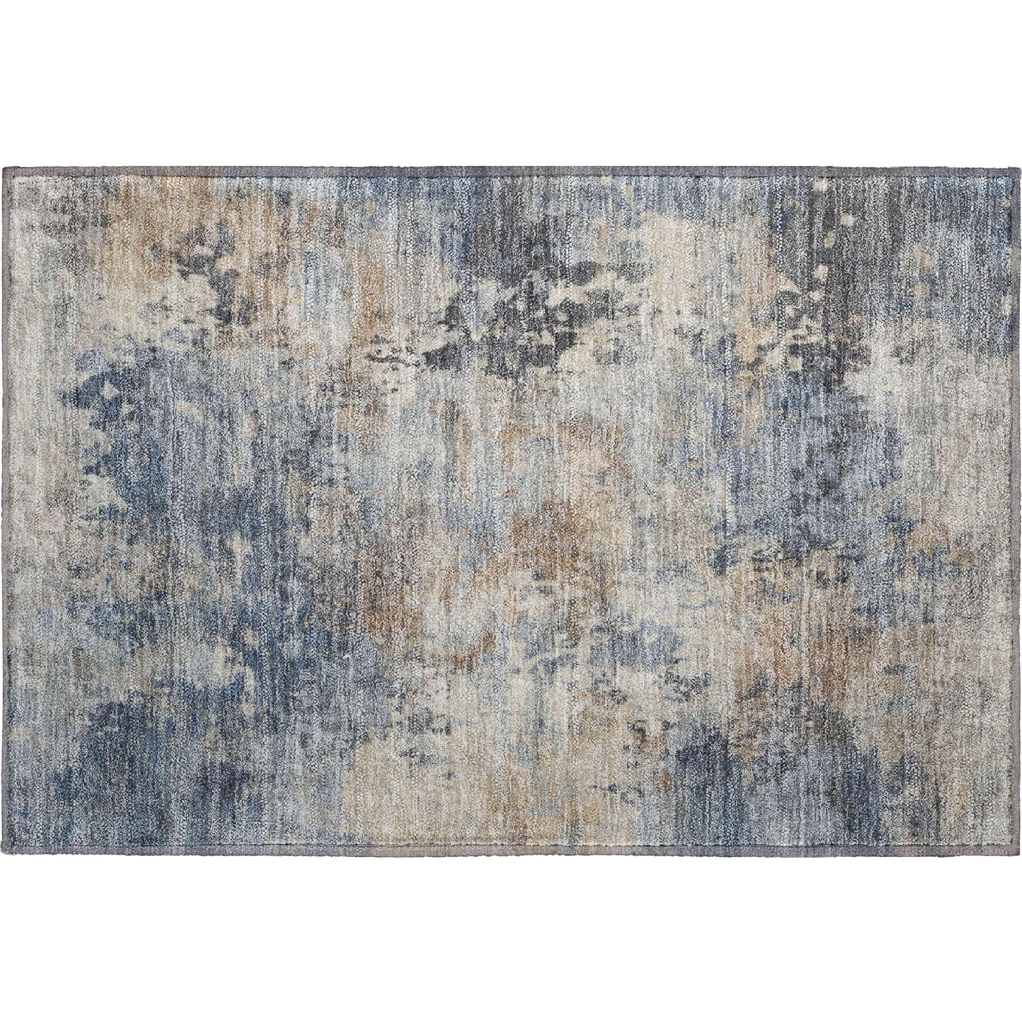 Santorini Machine Washable Transitional Denim Blue Rug 1'8" x 2'6" #shape_Rectangle