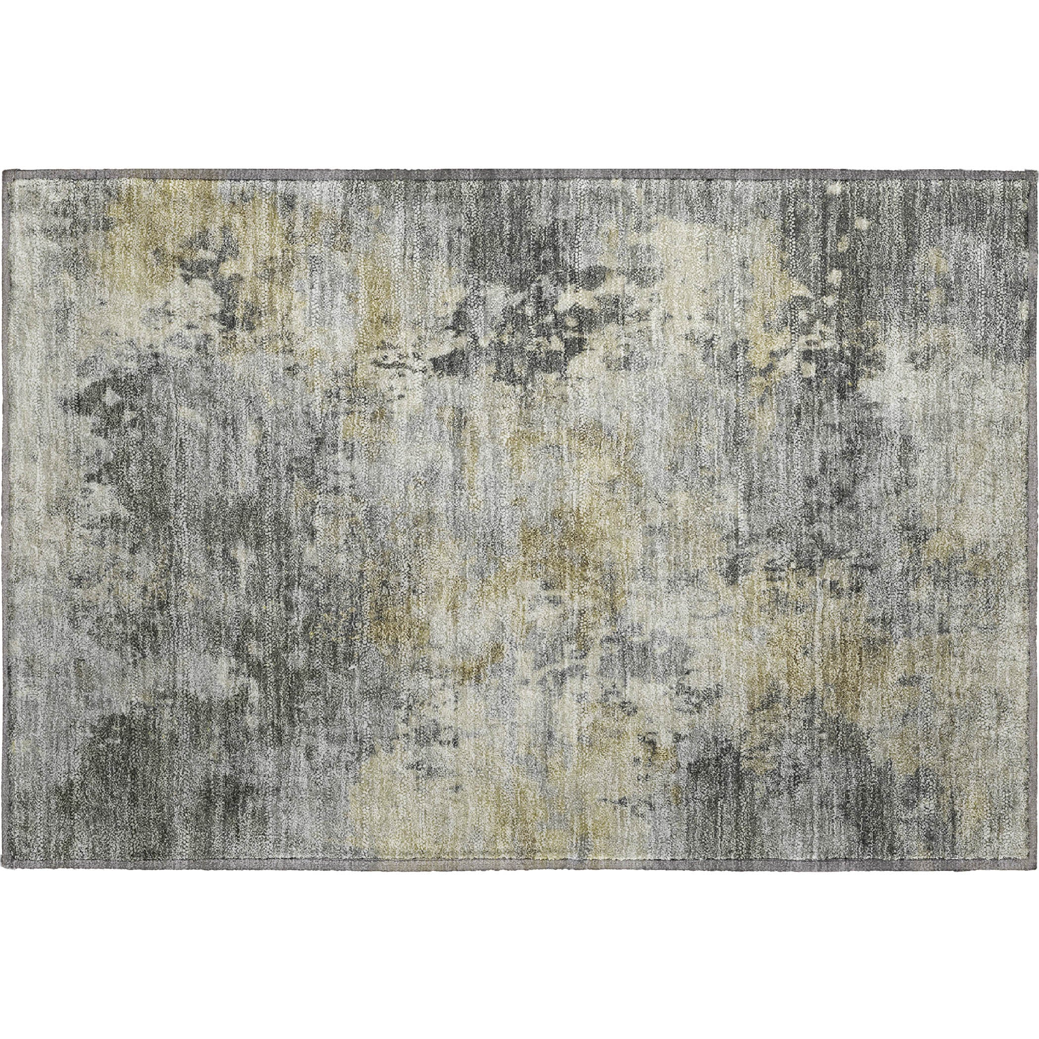 Santorini Machine Washable Transitional Pewter Gray Rug 1'8" x 2'6" #shape_Rectangle