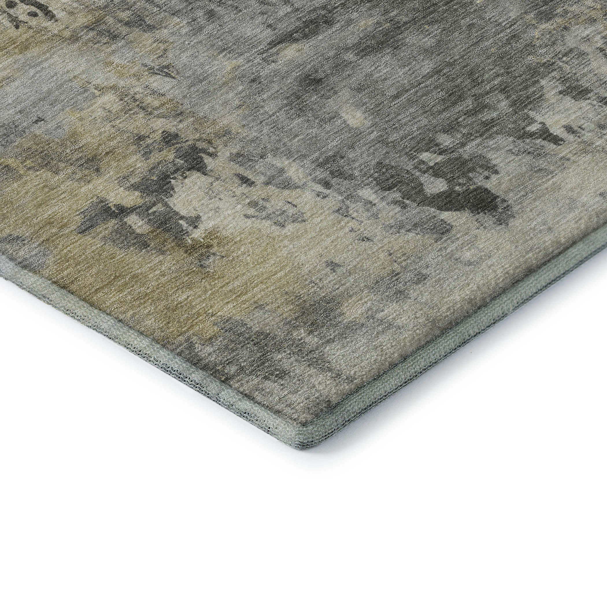 Santorini Machine Washable Transitional Pewter Gray Rug 1'8" x 2'6" #shape_Rectangle