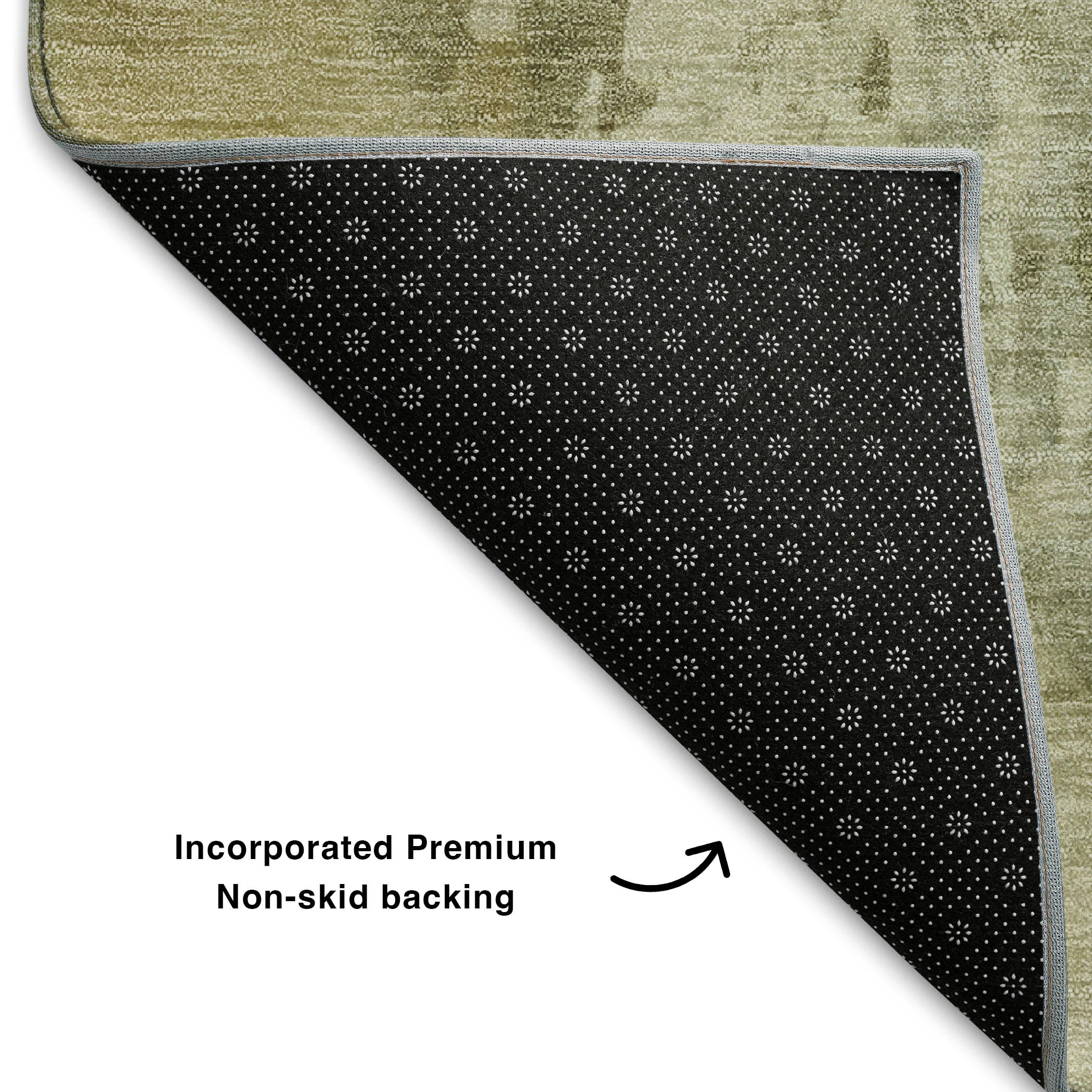 Santorini Machine Washable Transitional Sage Green Rug 1'8" x 2'6" #shape_Rectangle