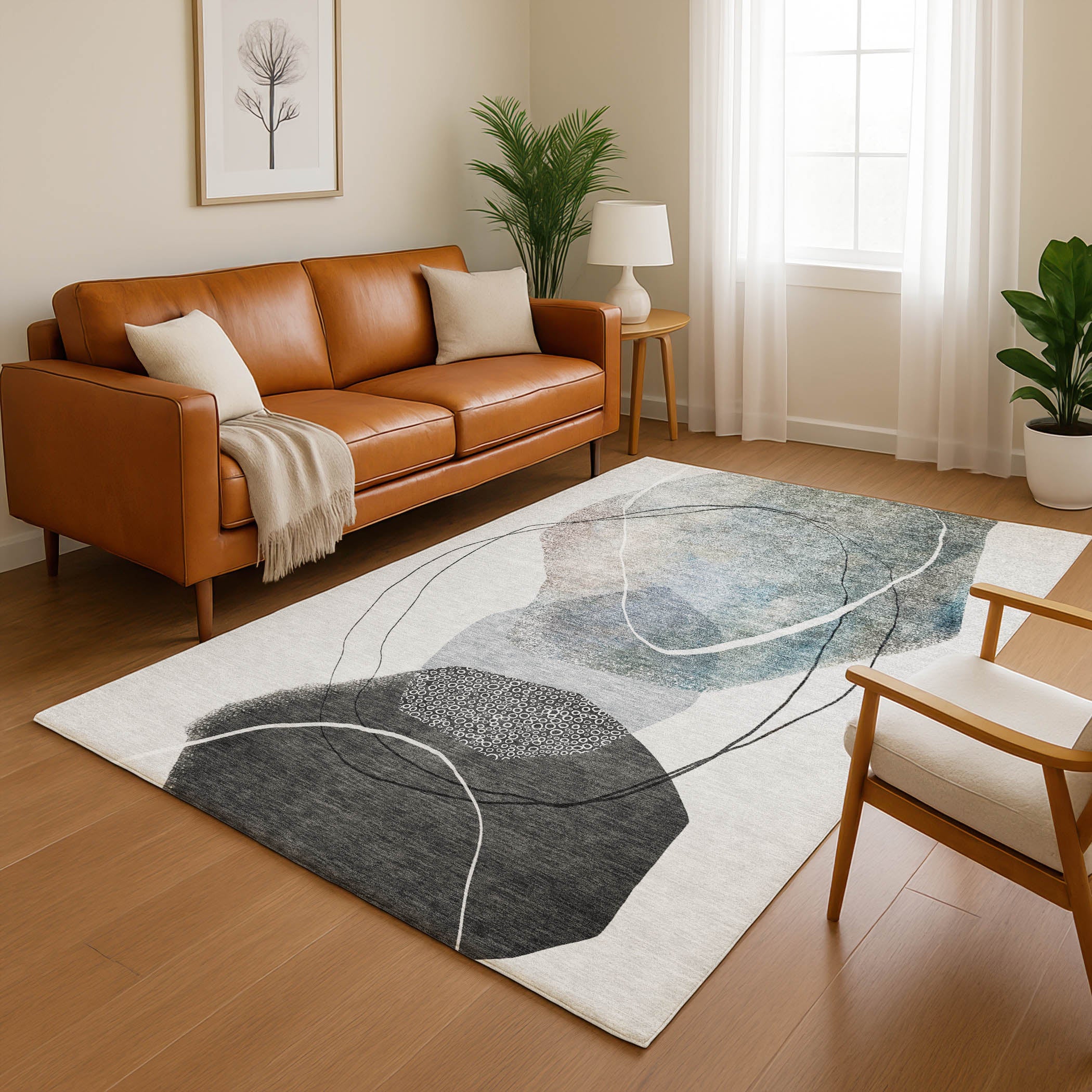 Mostar Machine Washable Transitional Ivory Rug 2'6" x 3'10" #shape_Rectangle