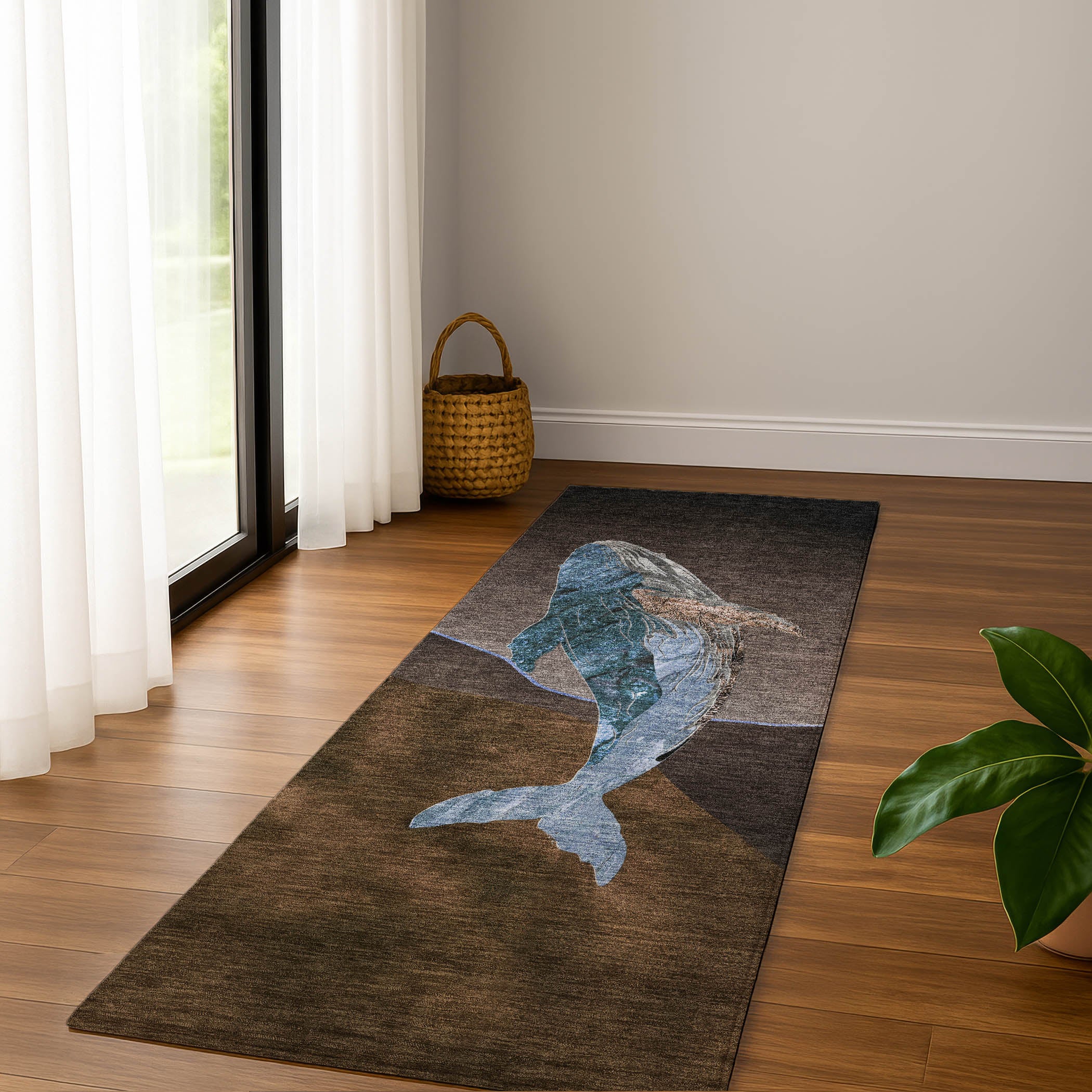 Valletta Machine Washable Transitional Brown Rug 2'3" x 7'6" #shape_Runner