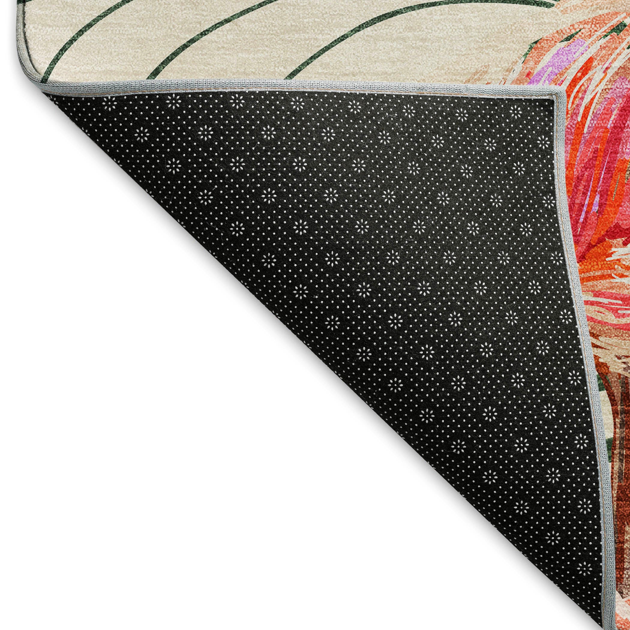 Lucerne Machine Washable Tropical Pink Ivory Rug 1'8" x 2'6" #shape_Rectangle