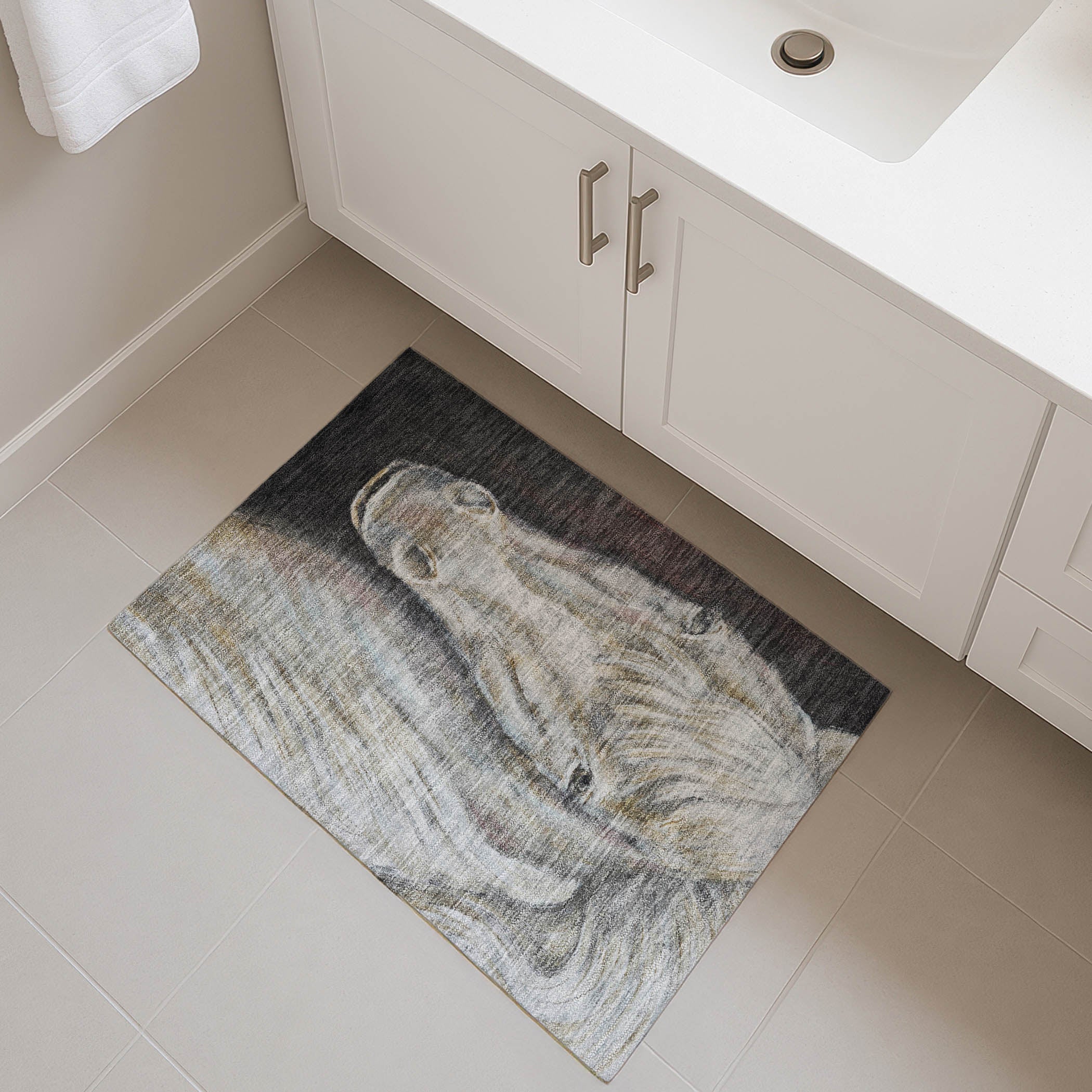 Bangkok Machine Washable Transitional Ivory Rug 1'8" x 2'6" #shape_Rectangle
