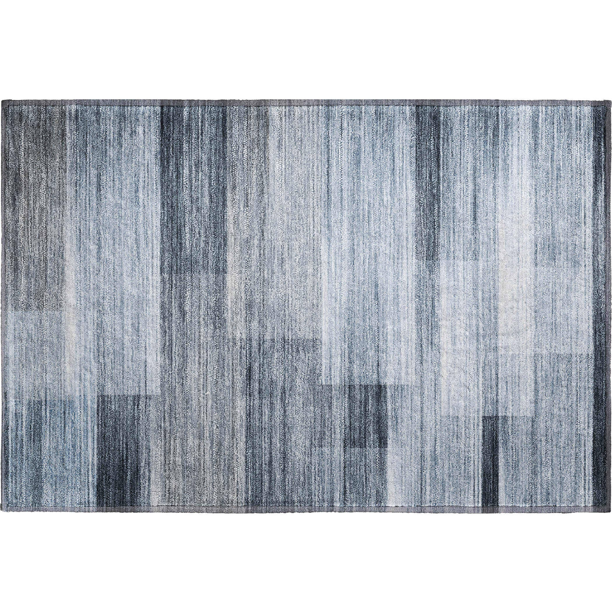 Prague Machine Washable Transitional Denim Blue Rug 1'8" x 2'6" #shape_Rectangle