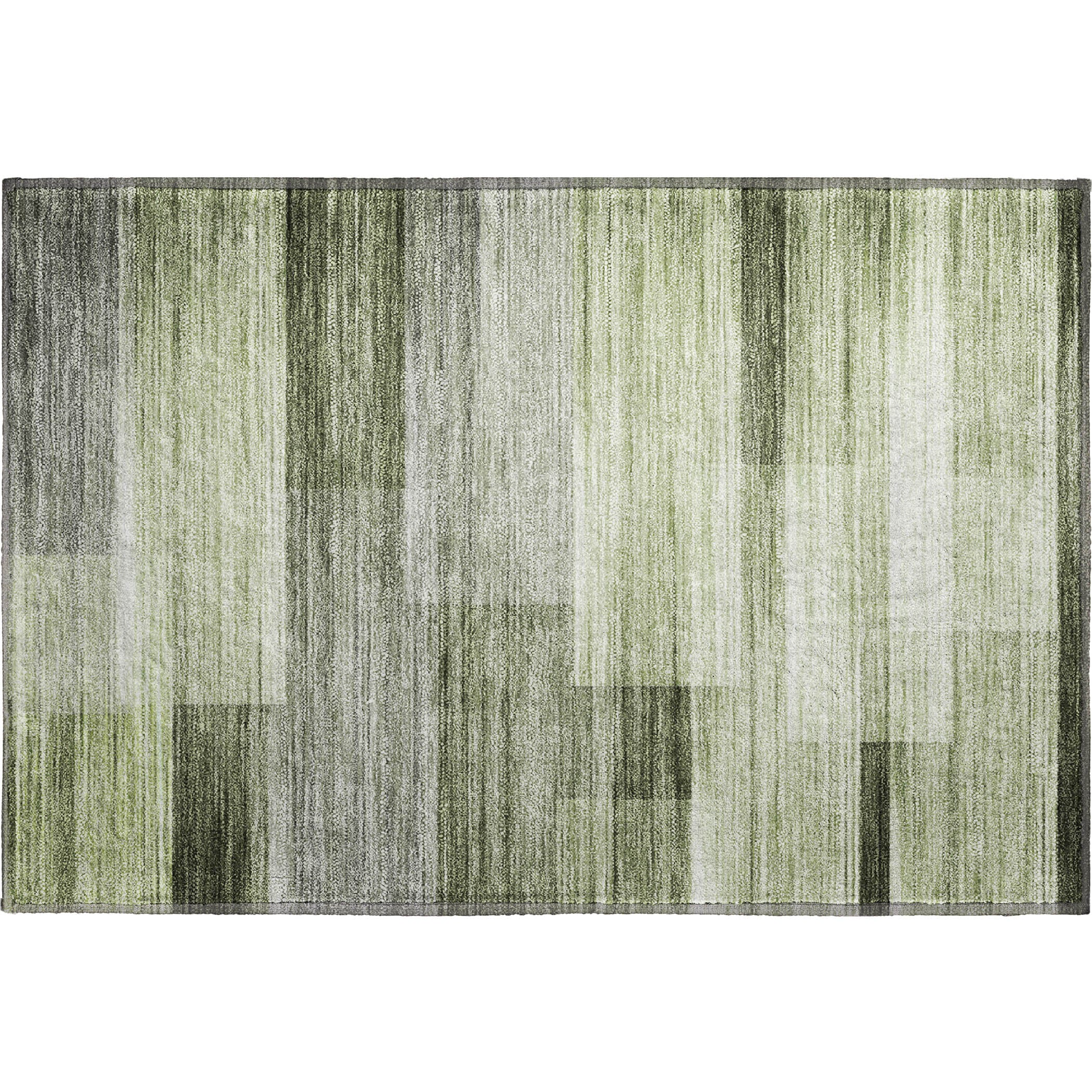Prague Machine Washable Transitional Green Rug 1'8" x 2'6" #shape_Rectangle
