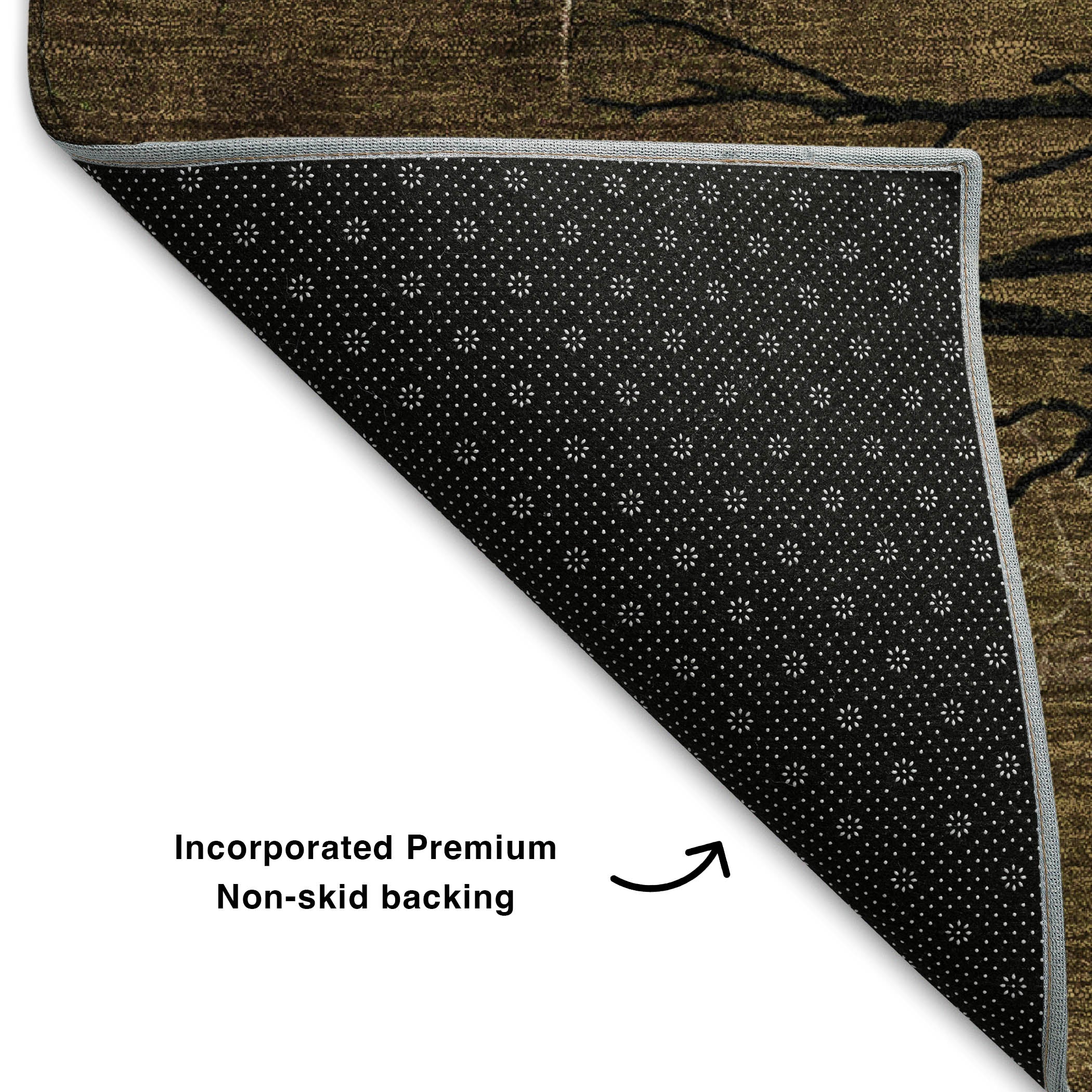 Colombo Machine Washable Transitional Brown Rug 1'8" x 2'6" #shape_Rectangle