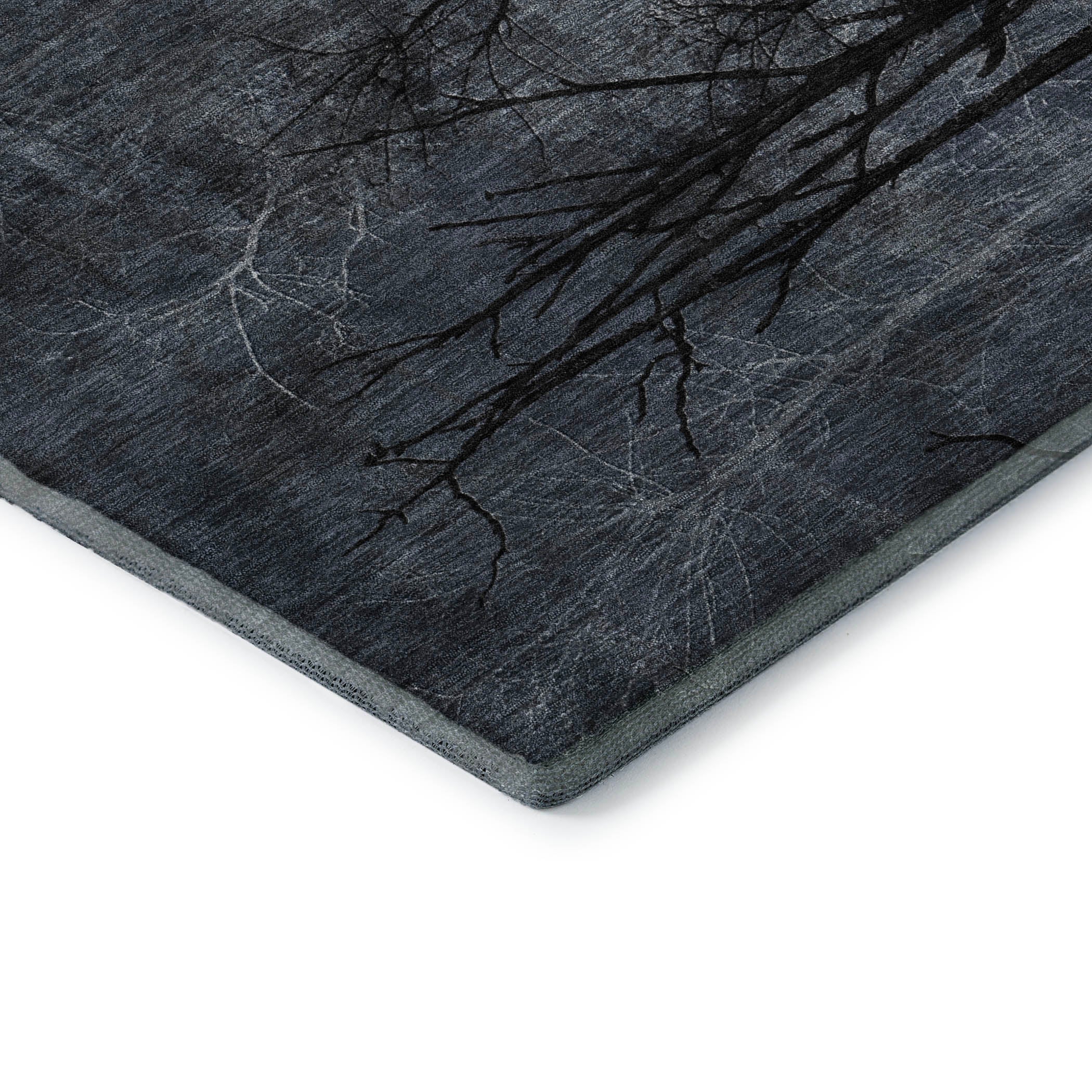 Colombo Machine Washable Transitional Charcoal Gray Rug 1'8" x 2'6" #shape_Rectangle