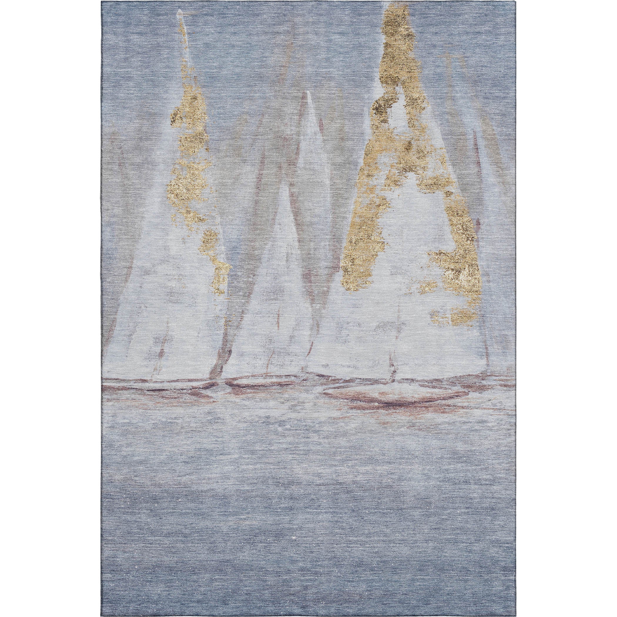 Cairo Machine Washable Transitional Blue Rug 2'6" x 3'10" #shape_Rectangle