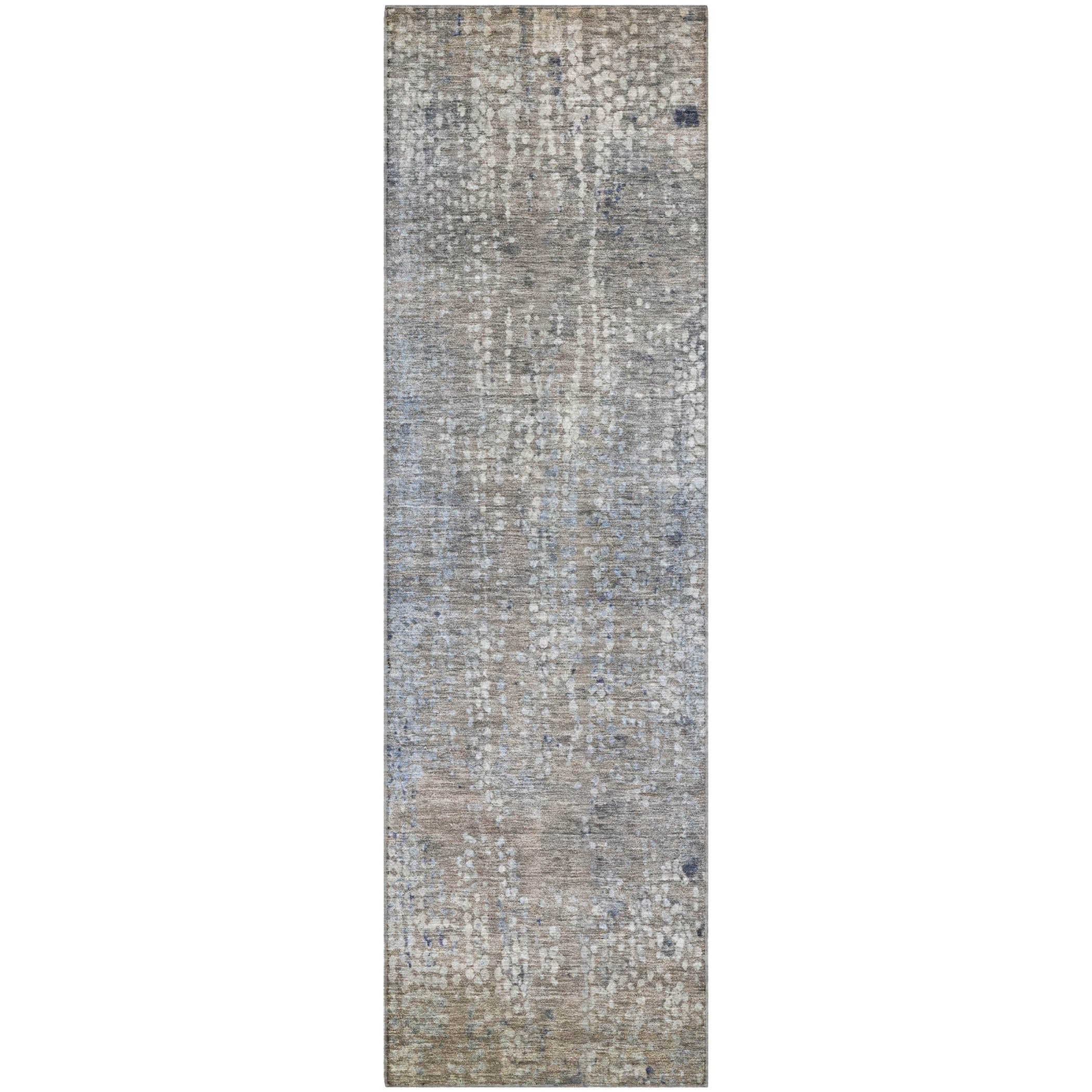 Baku Machine Washable Transitional Taupe Brown Rug 2'3" x 7'6" #shape_Runner