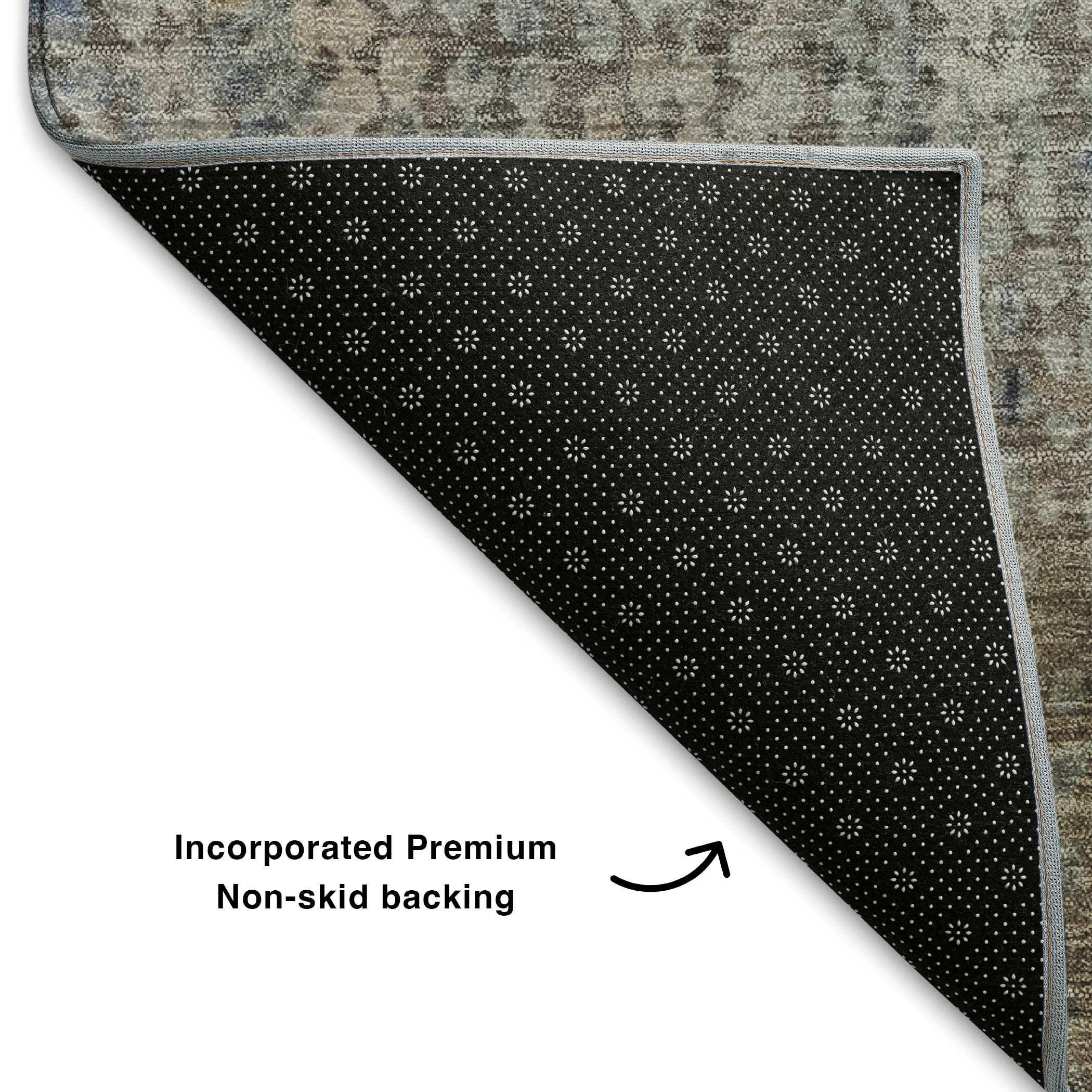 Baku Machine Washable Transitional Taupe Brown Rug 1'8" x 2'6" #shape_Rectangle