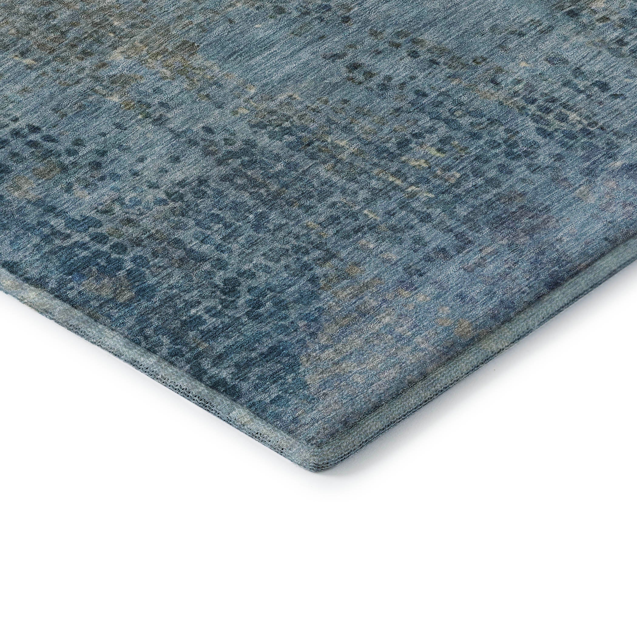 Prague Machine Washable Transitional Blue Rug 1'8" x 2'6" #shape_Rectangle