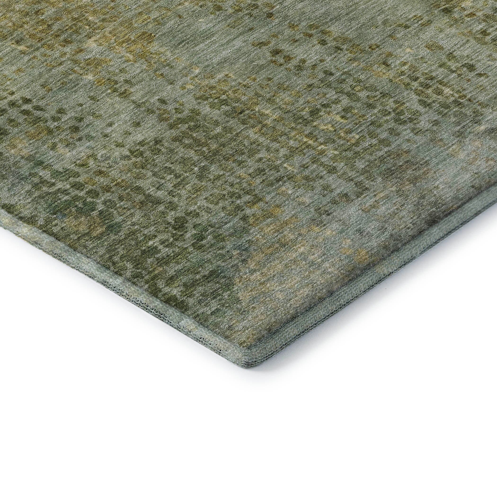 Prague Machine Washable Transitional Green Rug 1'8" x 2'6" #shape_Rectangle
