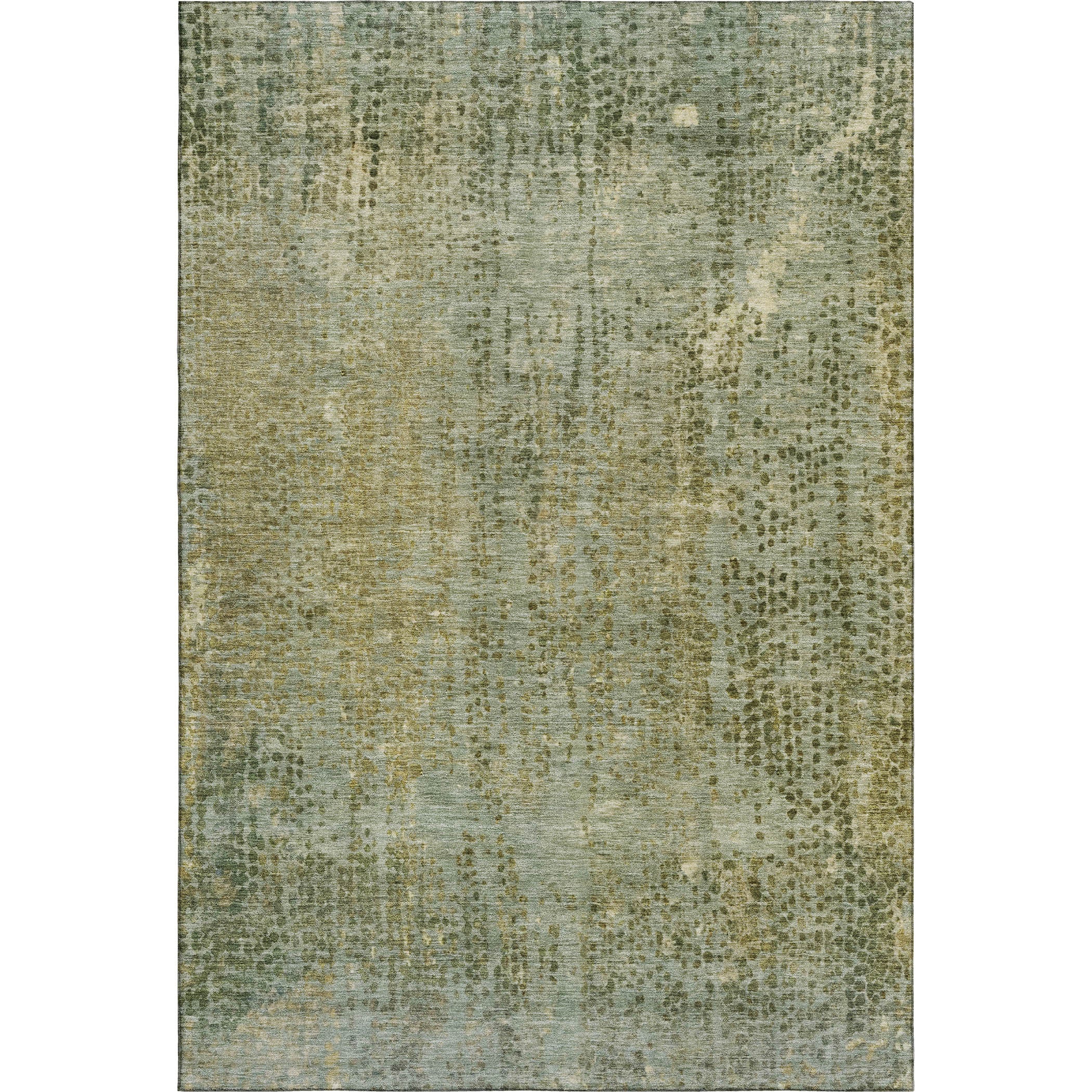 Prague Machine Washable Transitional Green Rug 2'6" x 3'10" #shape_Rectangle