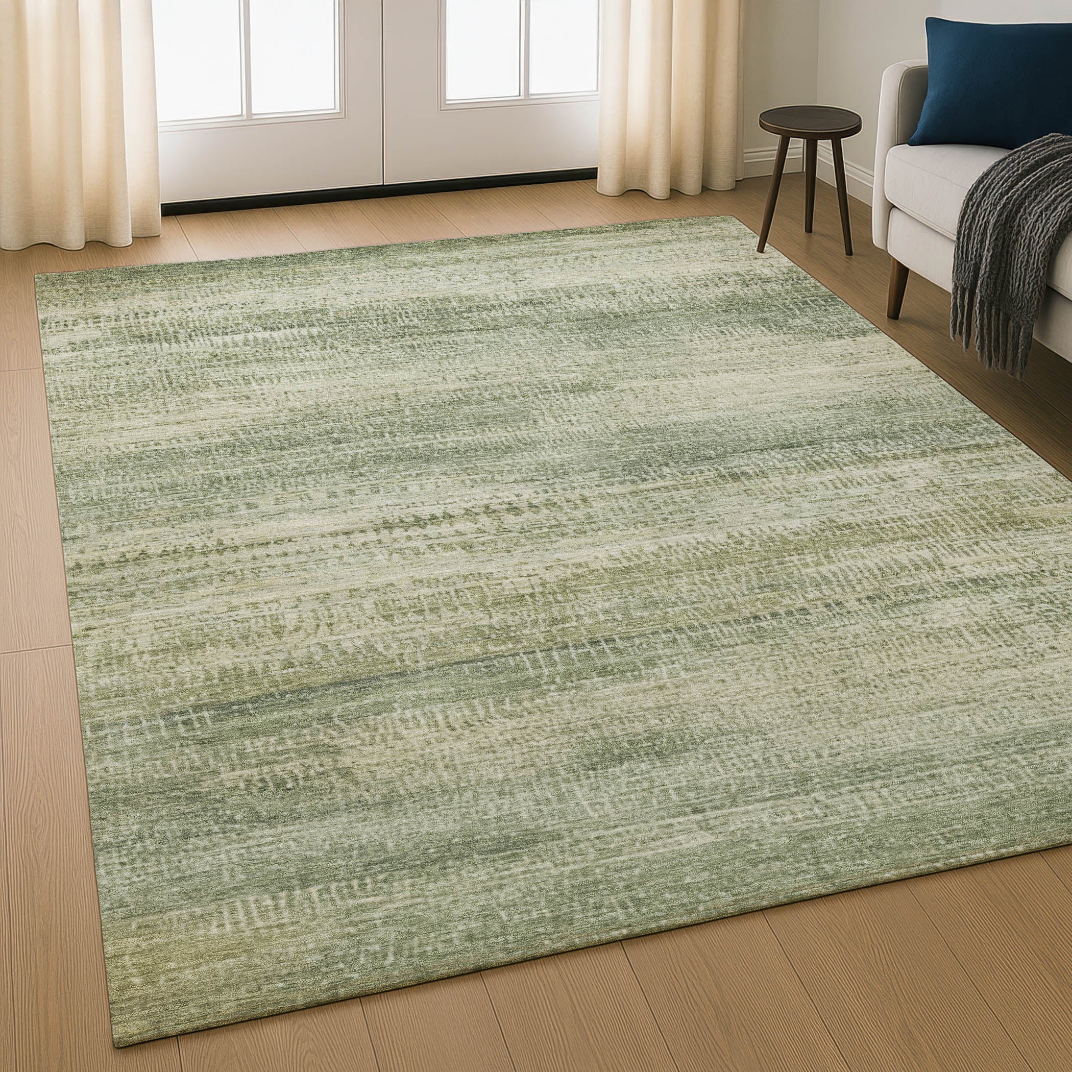 Siena Machine Washable Transitional Aloe Green Rug 2'6" x 3'10" #shape_Rectangle