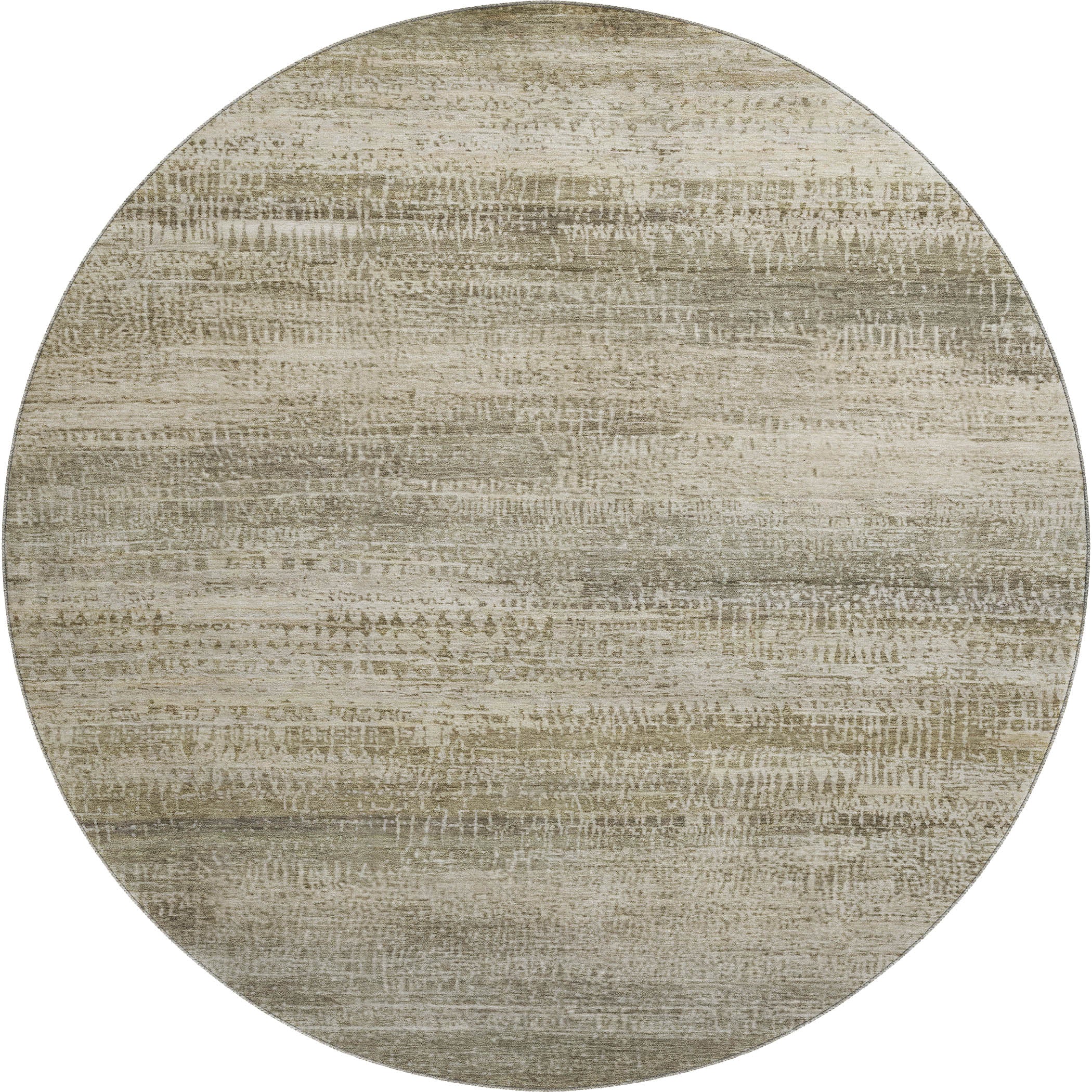 Siena Machine Washable Transitional Taupe Brown Rug 8' x 8' #shape_Round