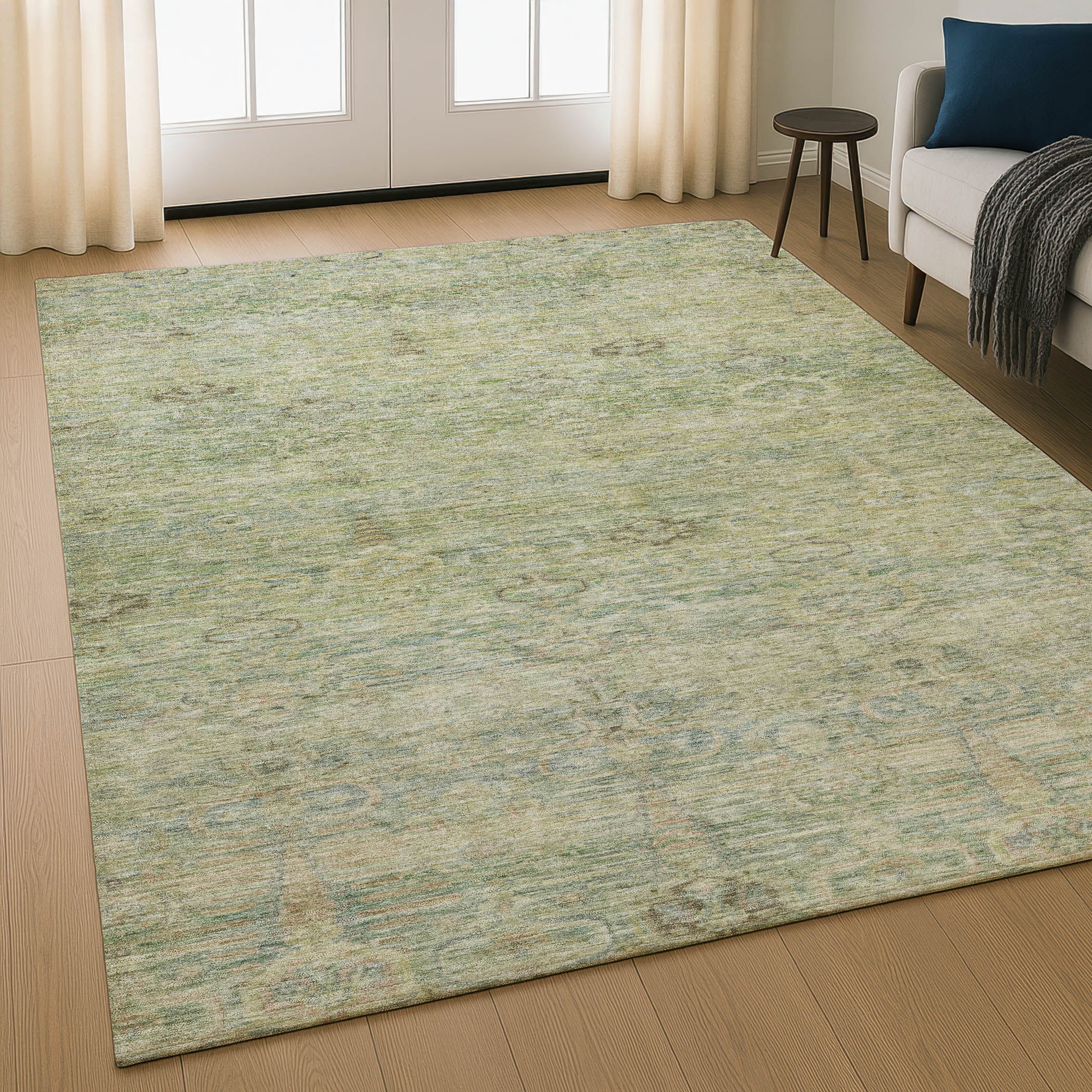 Salzburg Machine Washable Traditional Green Rug 2'6" x 3'10" #shape_Rectangle