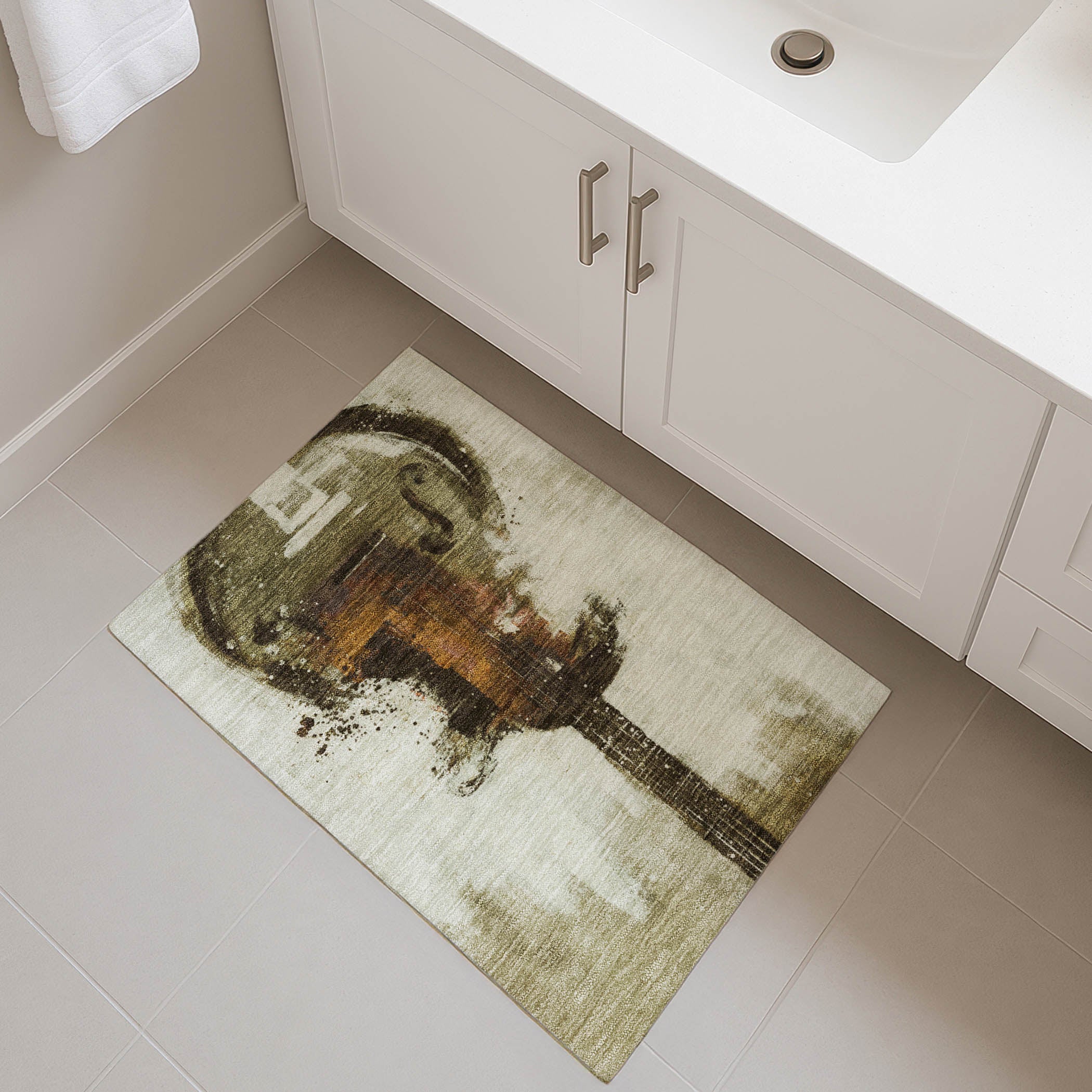 Reykjavik Machine Washable Transitional Brown Rug 1'8" x 2'6" #shape_Rectangle
