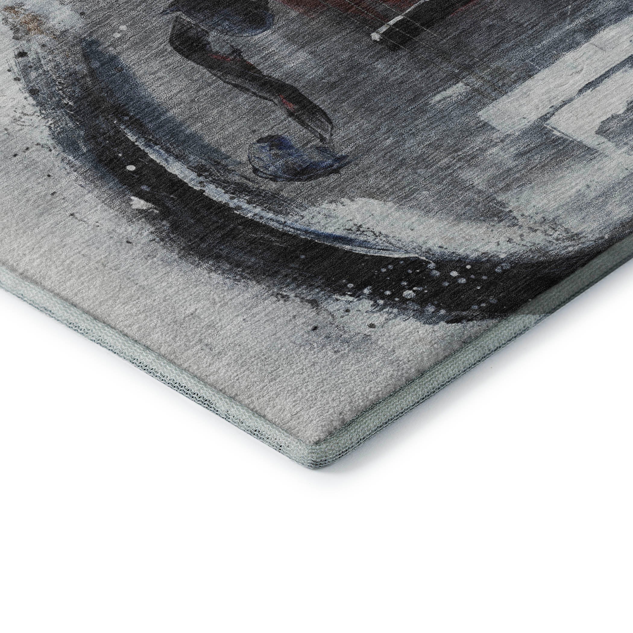 Reykjavik Machine Washable Transitional Gray Rug 1'8" x 2'6" #shape_Rectangle