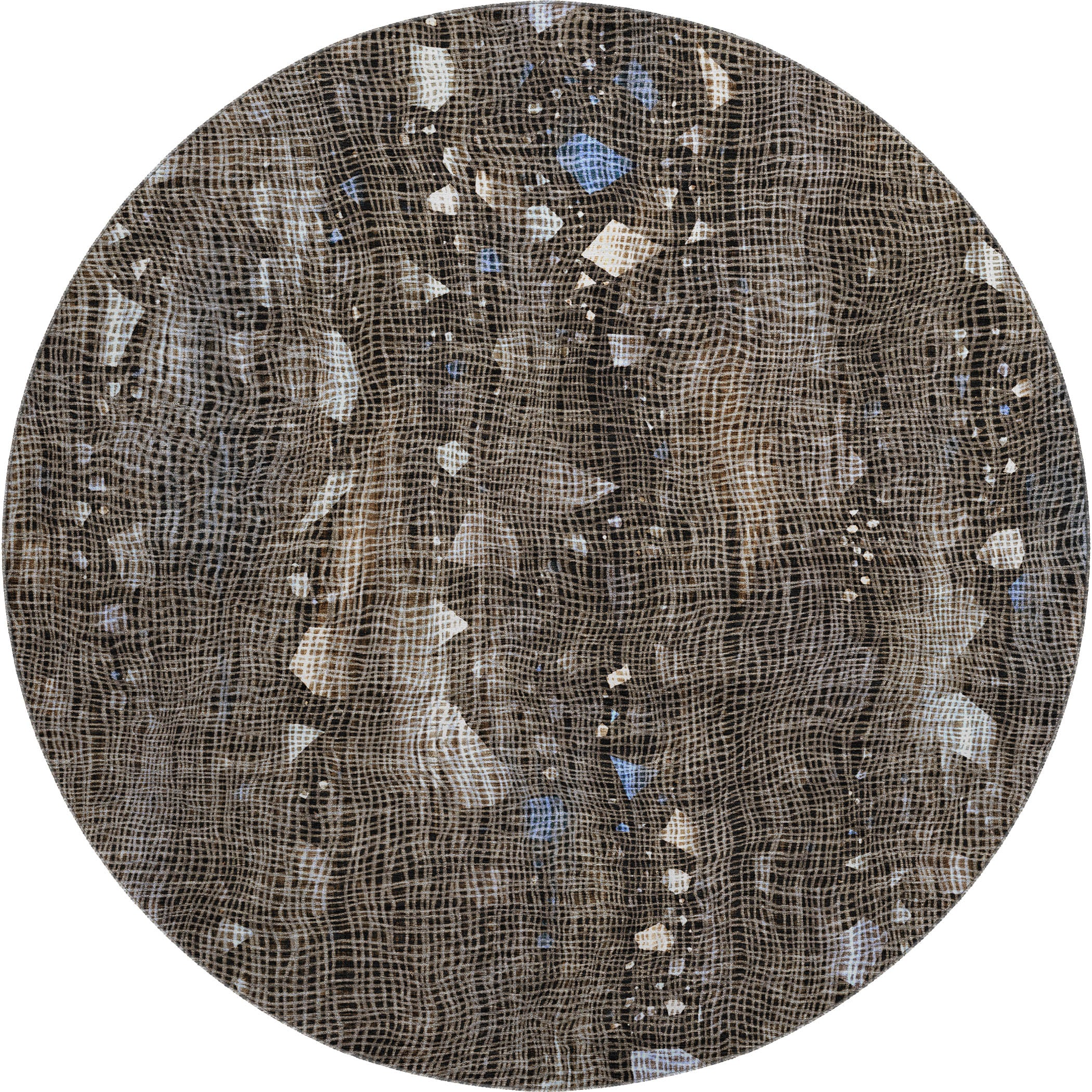 Seville Machine Washable Transitional Chocolate Brown Rug 8' x 8' #shape_Round
