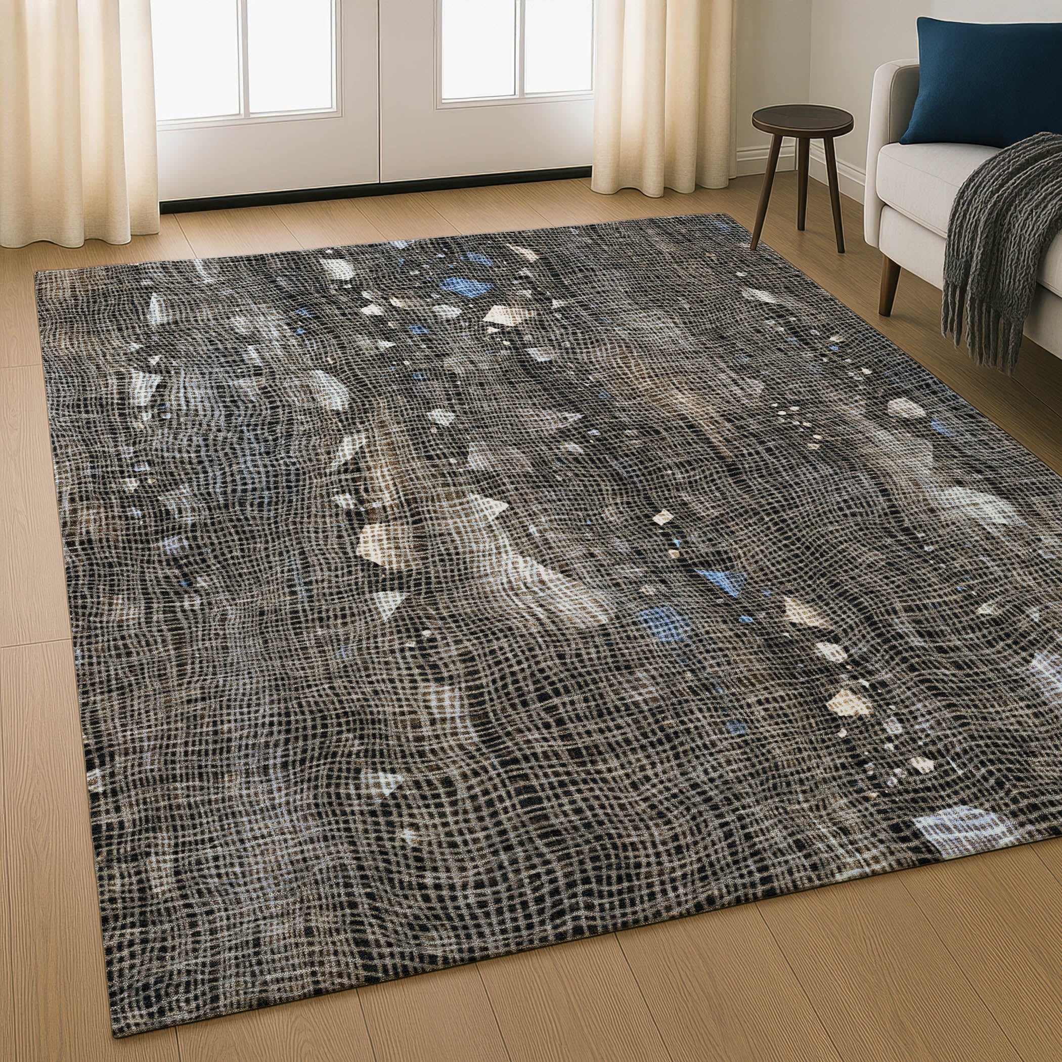 Seville Machine Washable Transitional Chocolate Brown Rug 2'6" x 3'10" #shape_Rectangle