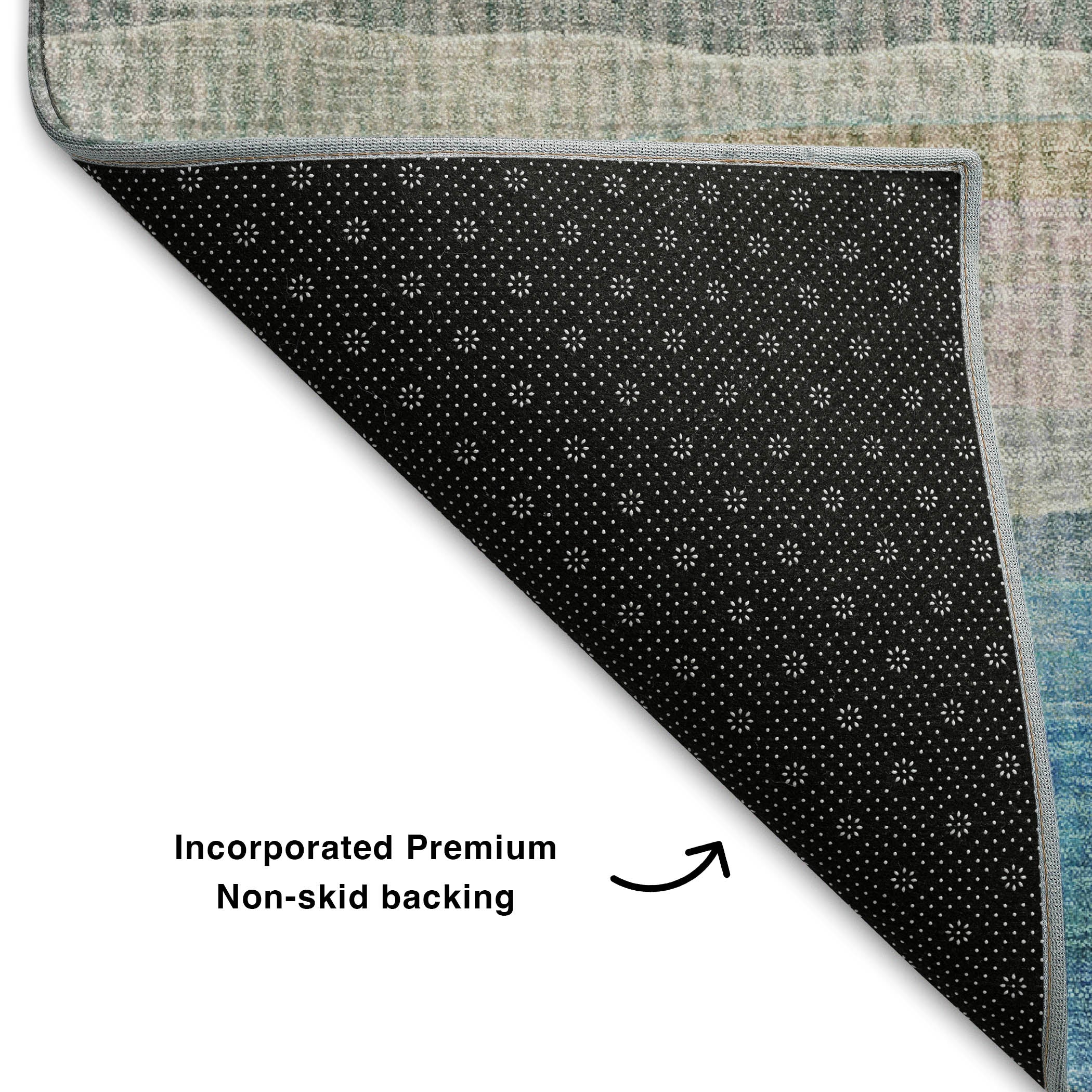 Athens Machine Washable Transitional Aqua Teal Rug 1'8" x 2'6" #shape_Rectangle