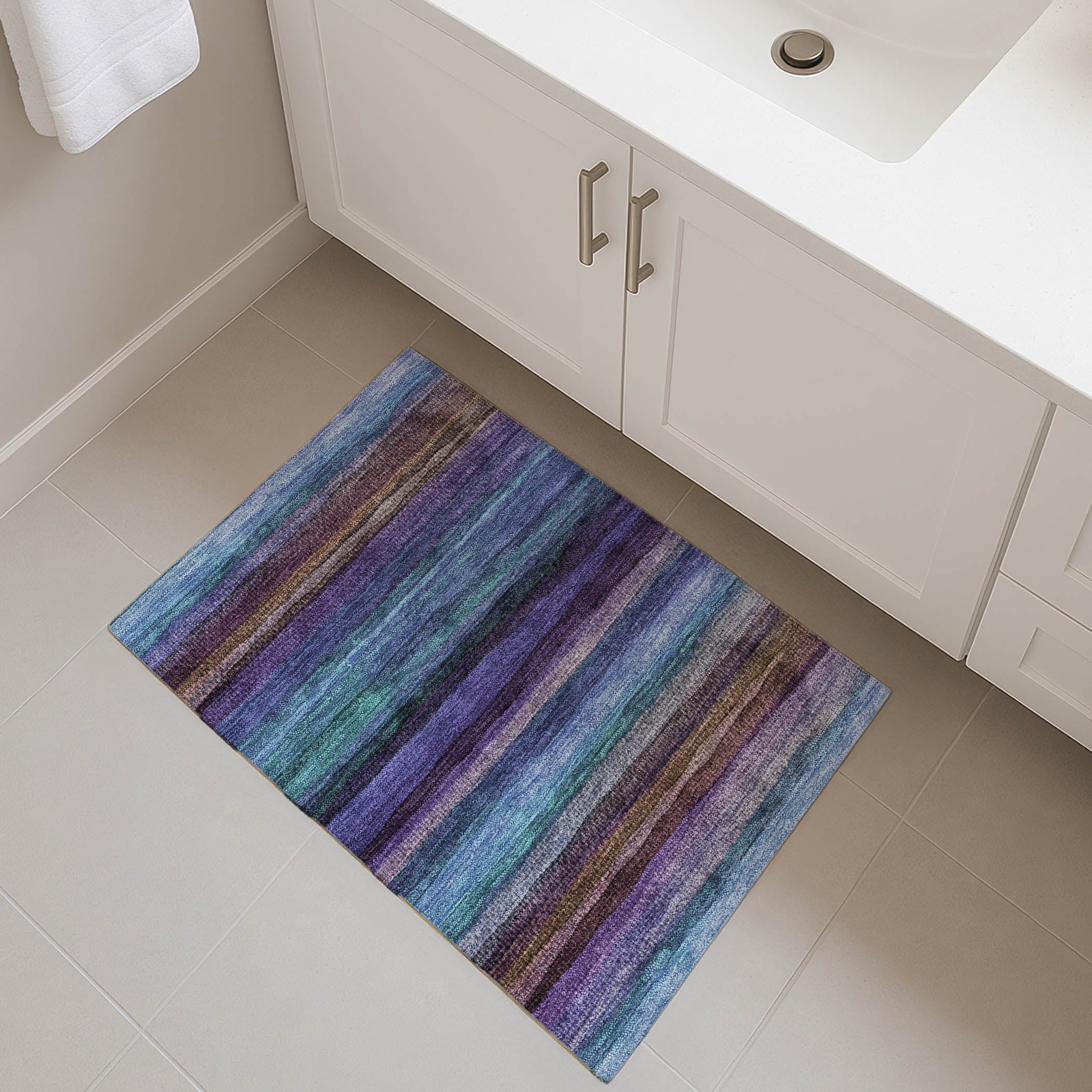 Athens Machine Washable Transitional Blue Rug 1'8" x 2'6" #shape_Rectangle