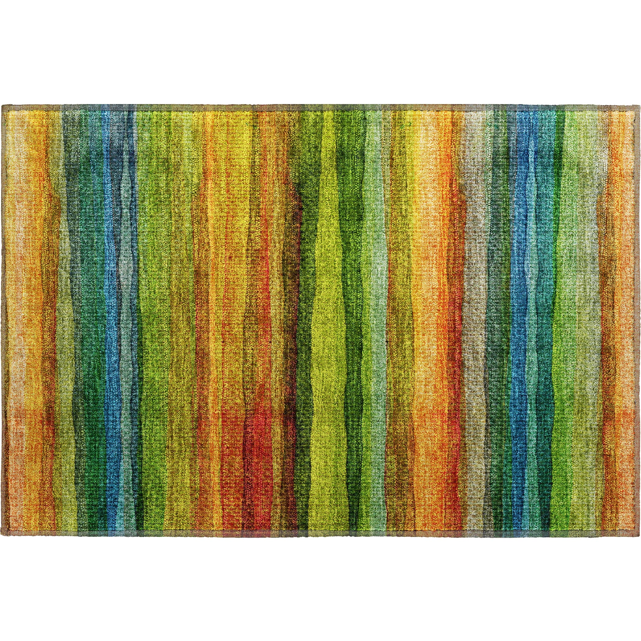 Athens Machine Washable Transitional Green Rug 1'8" x 2'6" #shape_Rectangle