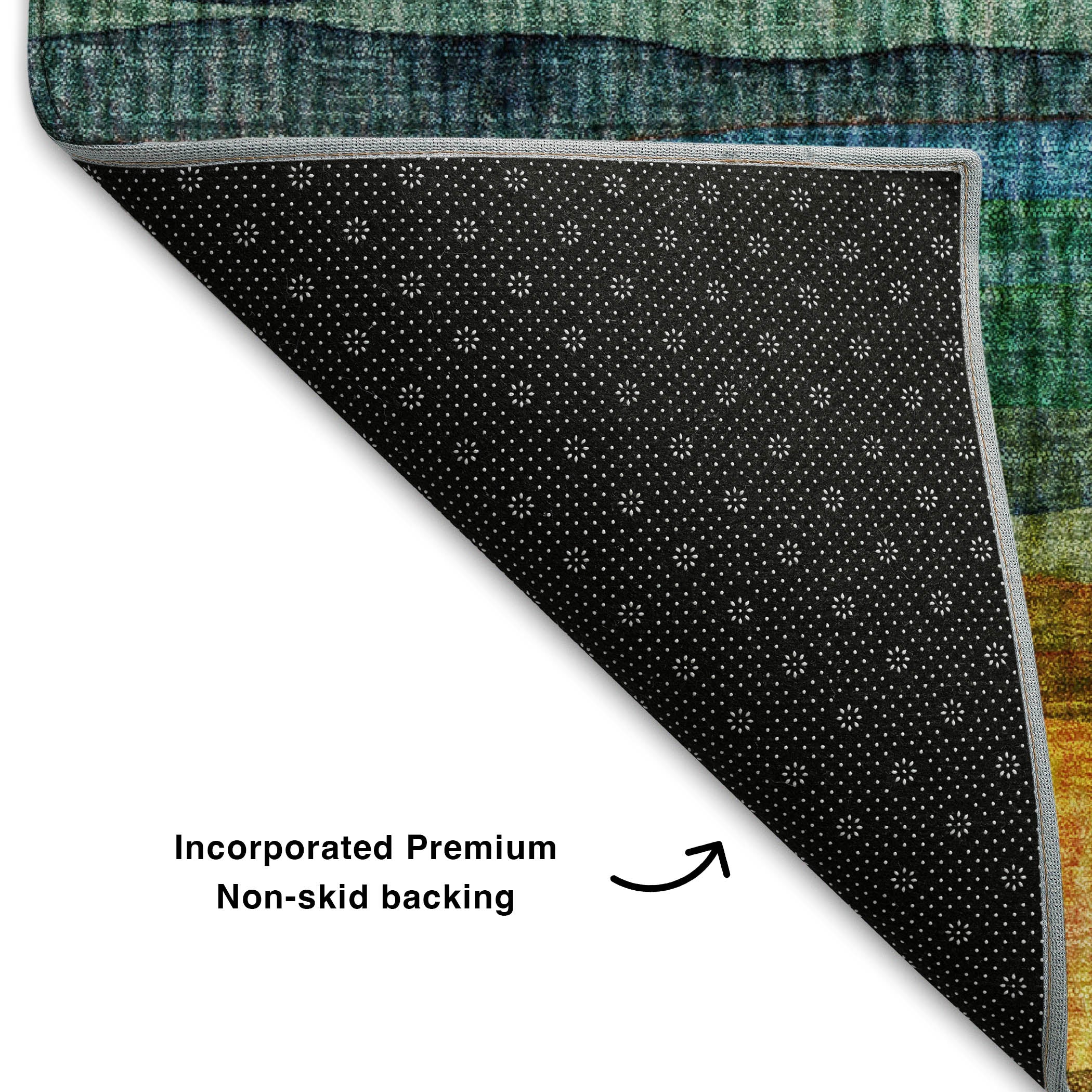 Athens Machine Washable Transitional Green Rug 1'8" x 2'6" #shape_Rectangle