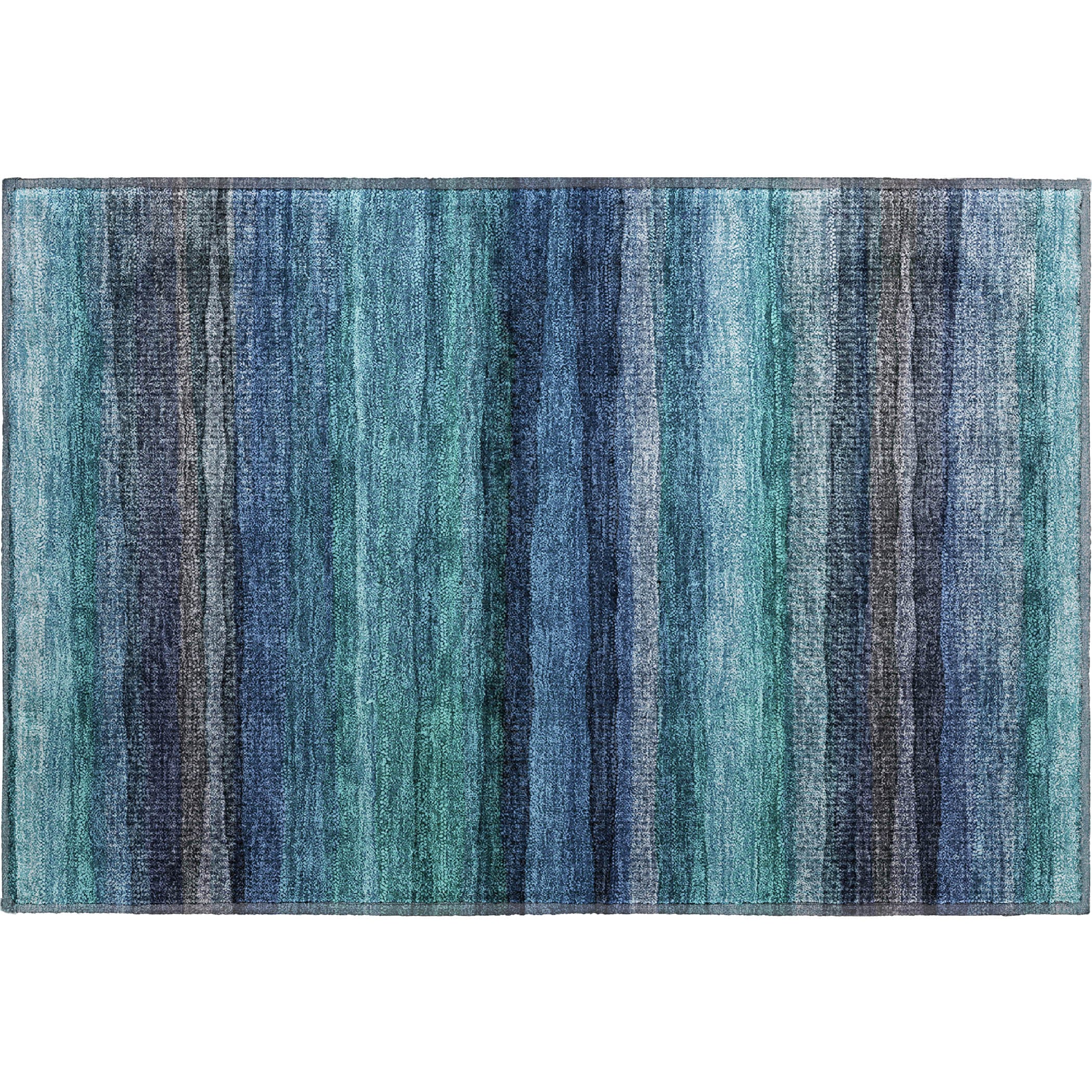 Athens Machine Washable Transitional Teal Rug 1'8" x 2'6" #shape_Rectangle