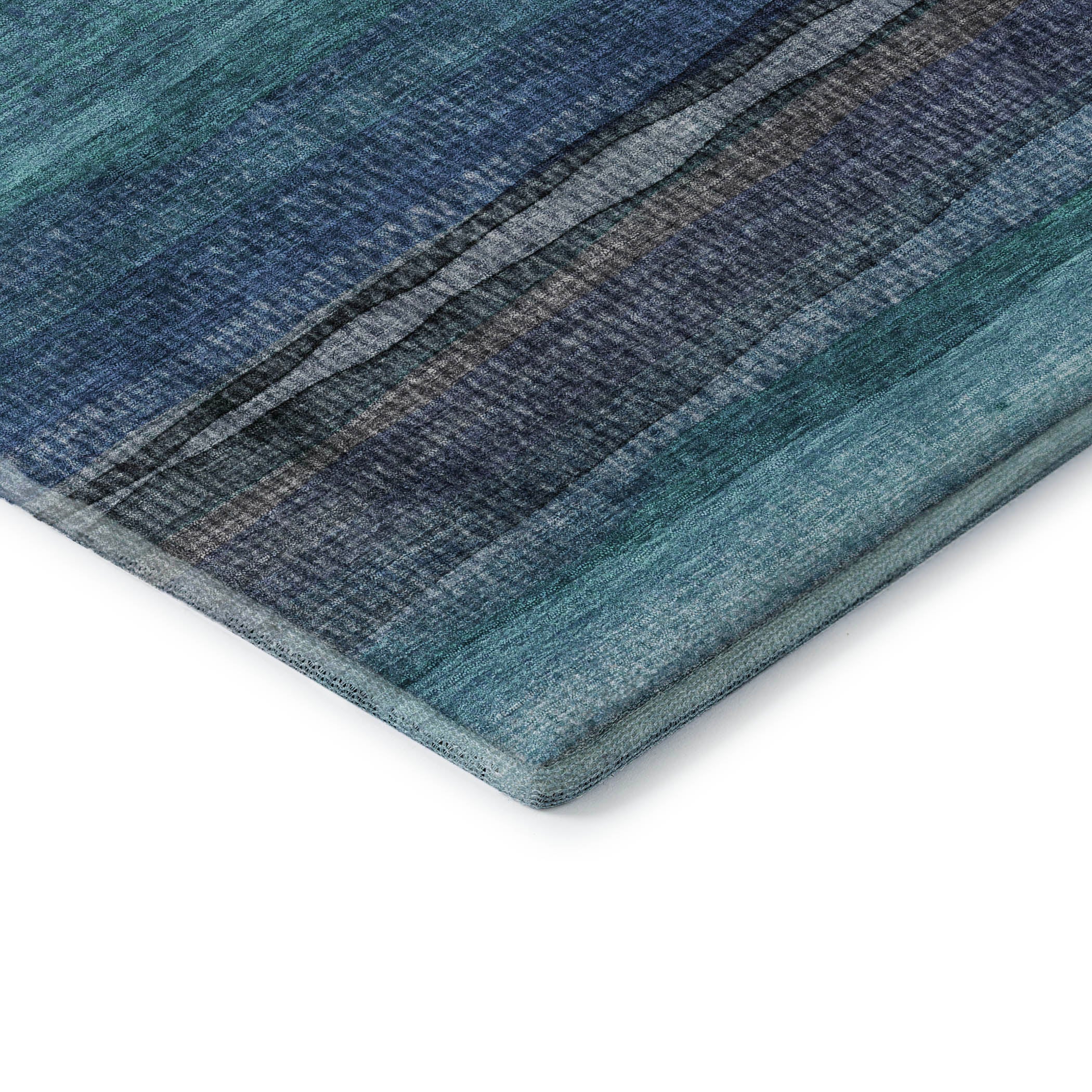 Athens Machine Washable Transitional Teal Rug 1'8" x 2'6" #shape_Rectangle