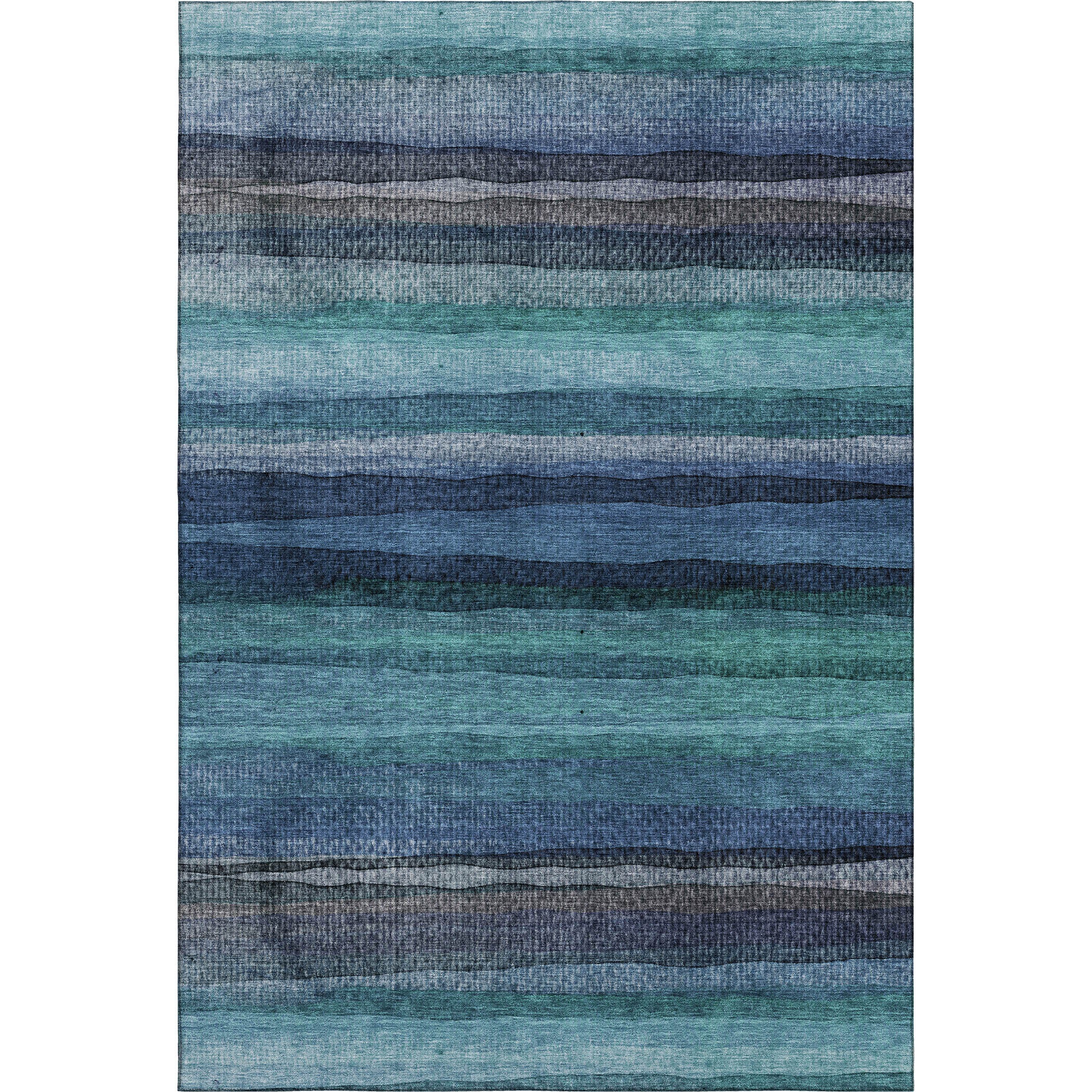 Athens Machine Washable Transitional Teal Rug 2'6" x 3'10" #shape_Rectangle