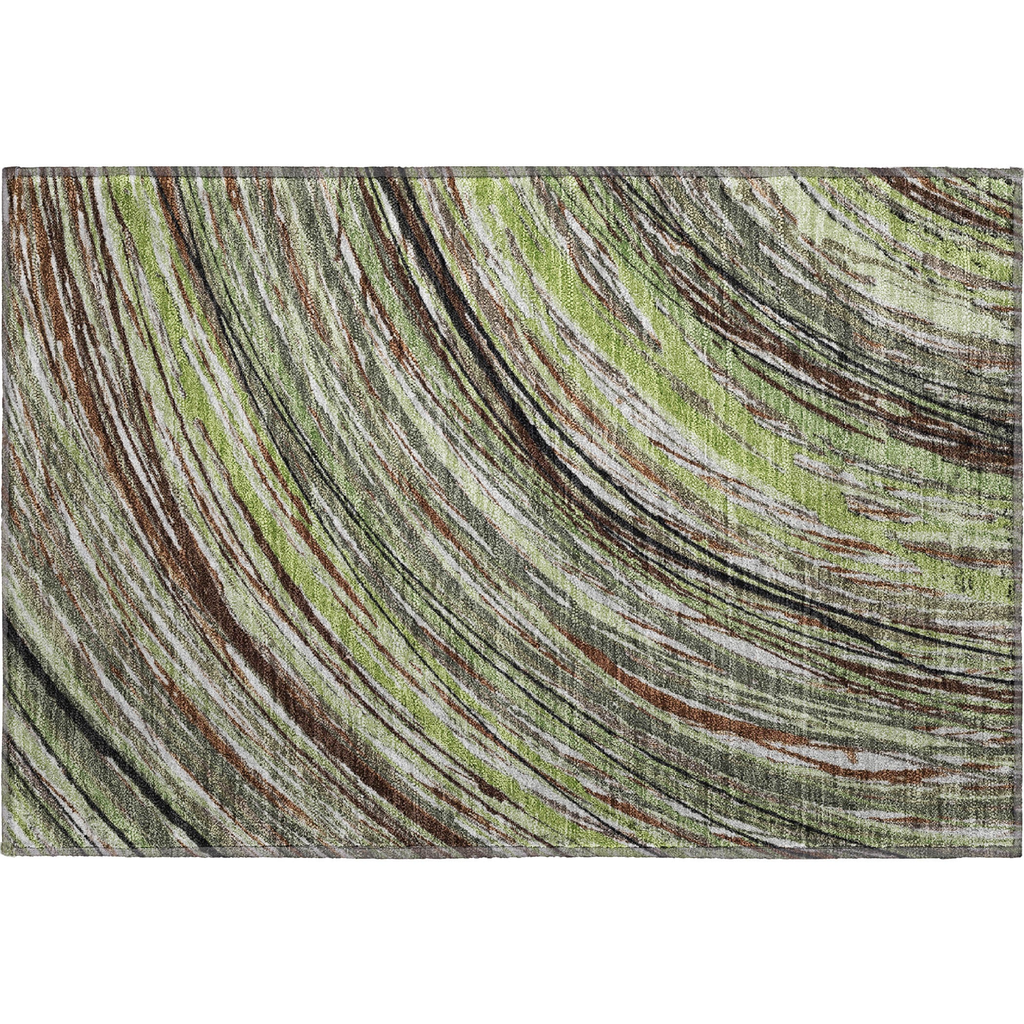 Tbilisi Machine Washable Transitional Aloe Green Rug 1'8" x 2'6" #shape_Rectangle