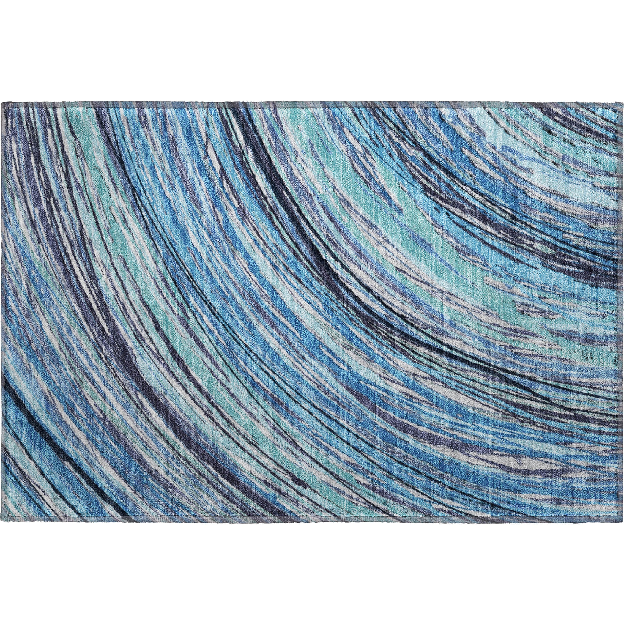 Tbilisi Machine Washable Transitional Blue Rug 1'8" x 2'6" #shape_Rectangle