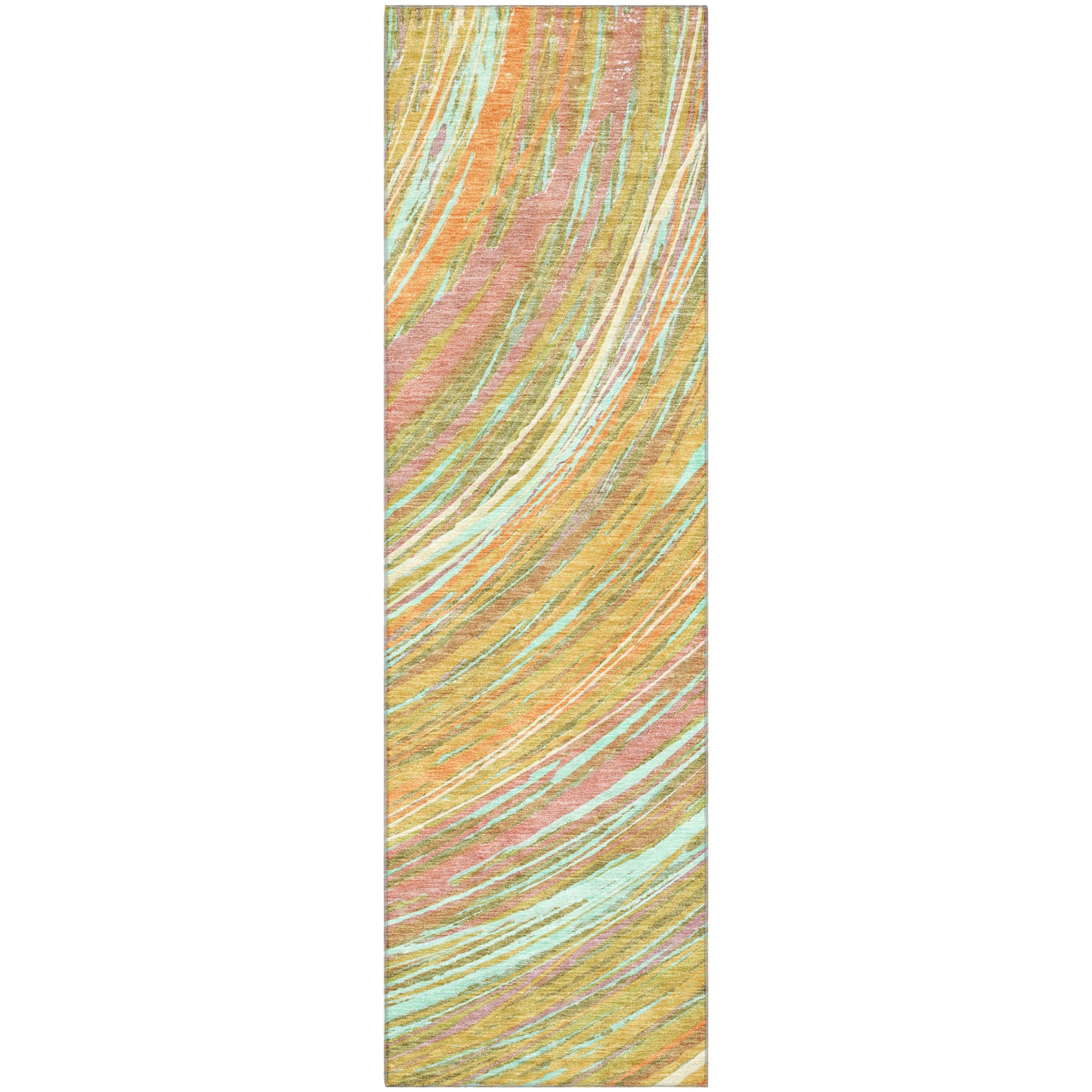 Tbilisi Machine Washable Transitional Gold Rug 2'3" x 7'6" #shape_Runner