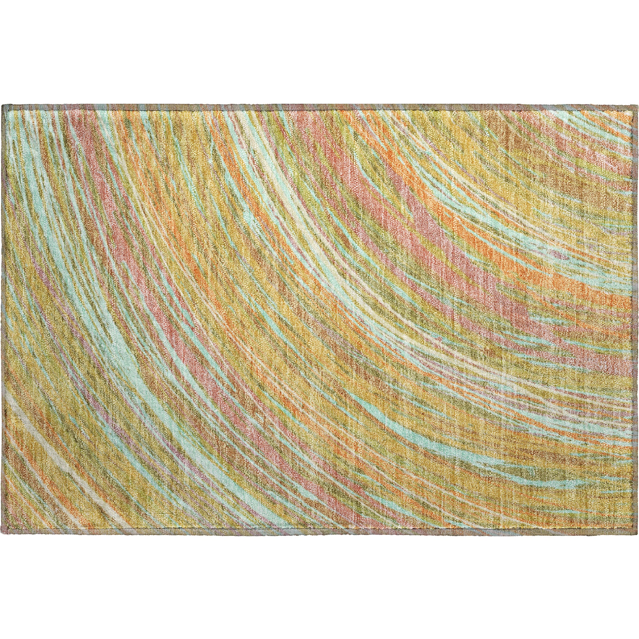 Tbilisi Machine Washable Transitional Gold Rug 1'8" x 2'6" #shape_Rectangle