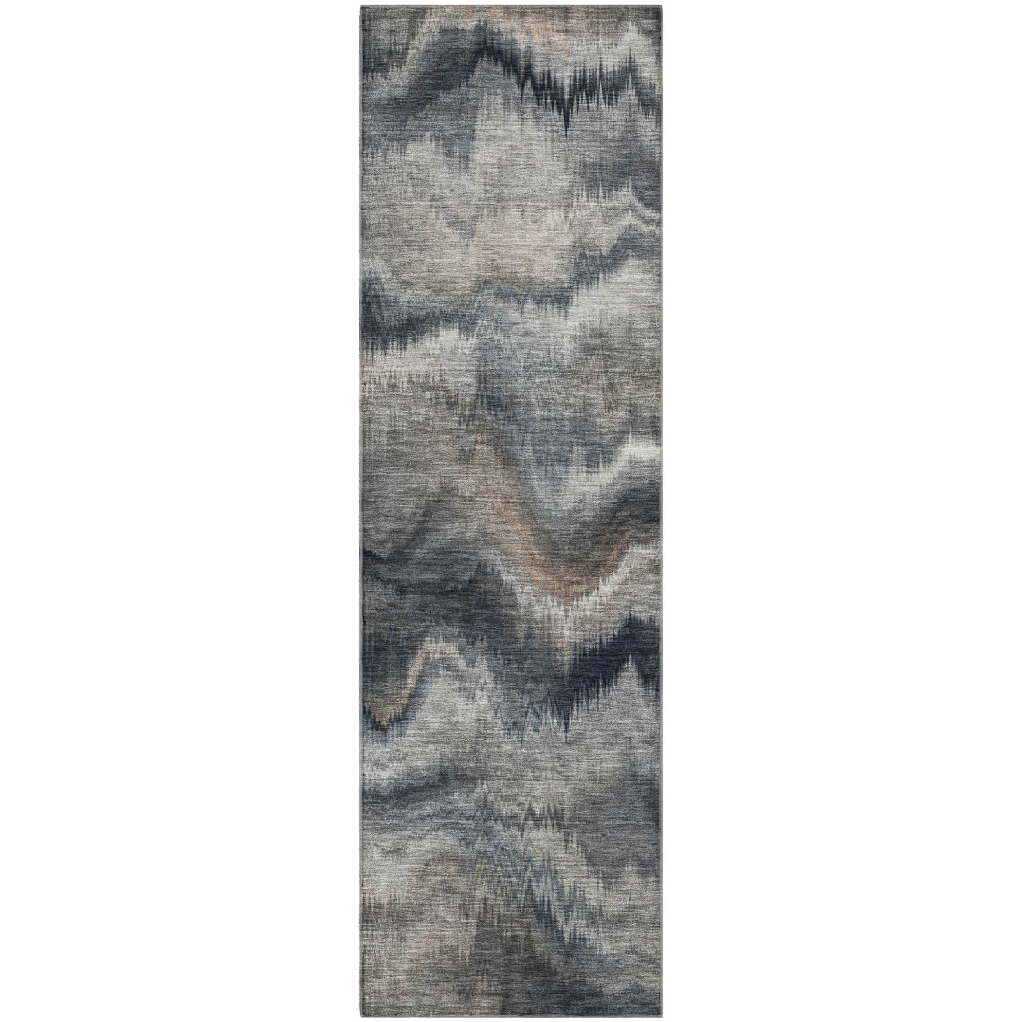 Bergen Machine Washable Transitional Gray Rug 2'3" x 7'6" #shape_Runner
