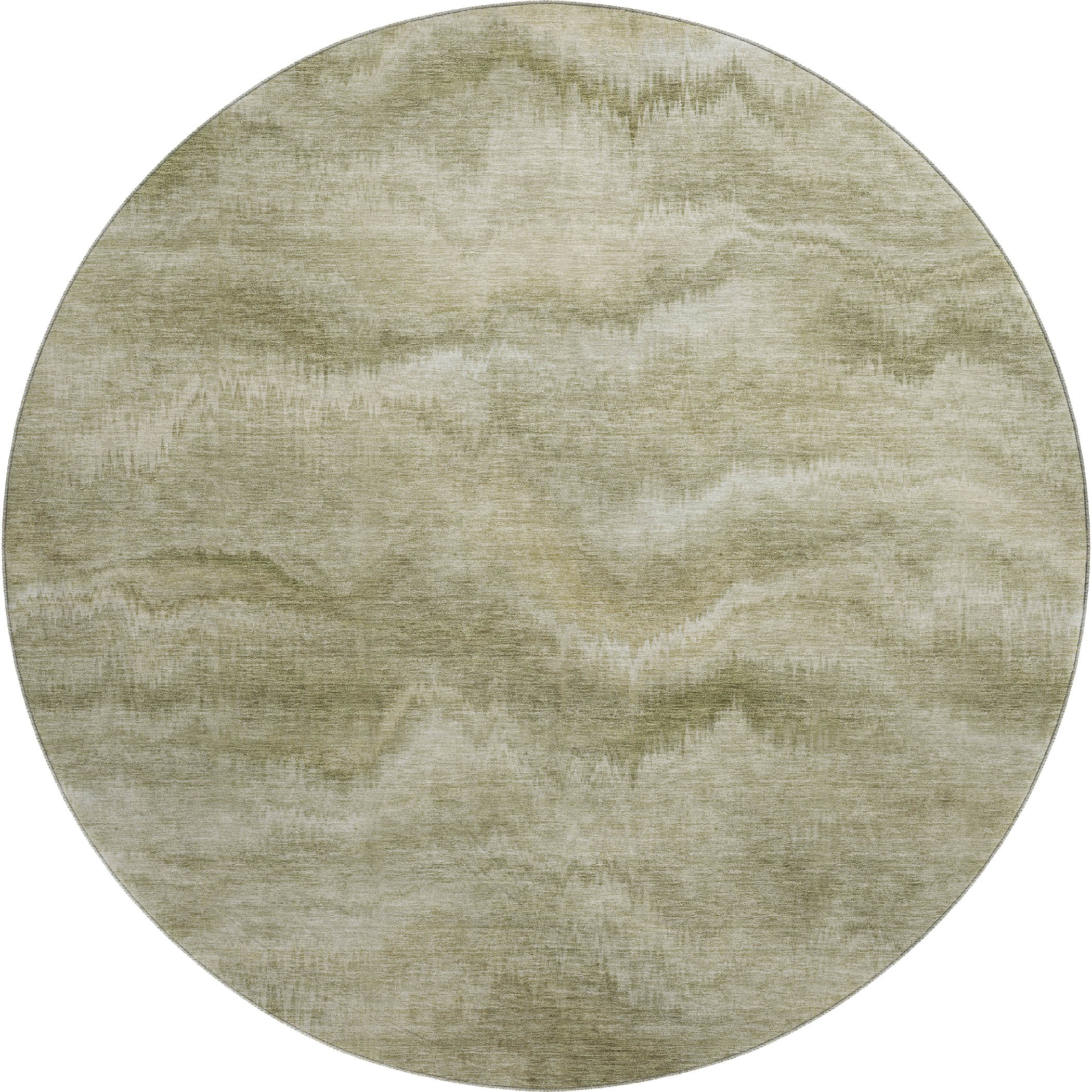 Bergen Machine Washable Transitional Sage Green Rug 8' x 8' #shape_Round