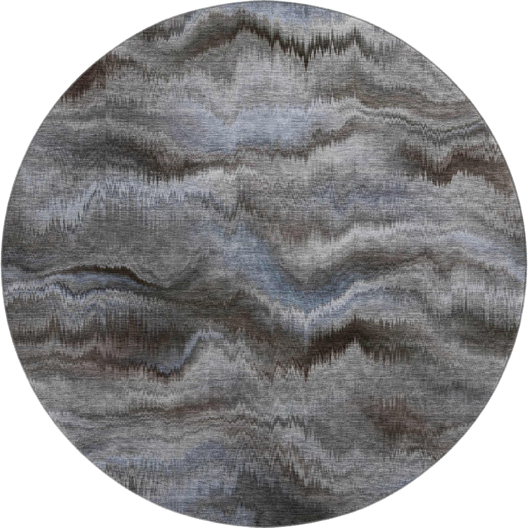 Bergen Machine Washable Transitional Taupe Brown Rug 8' x 8' #shape_Round