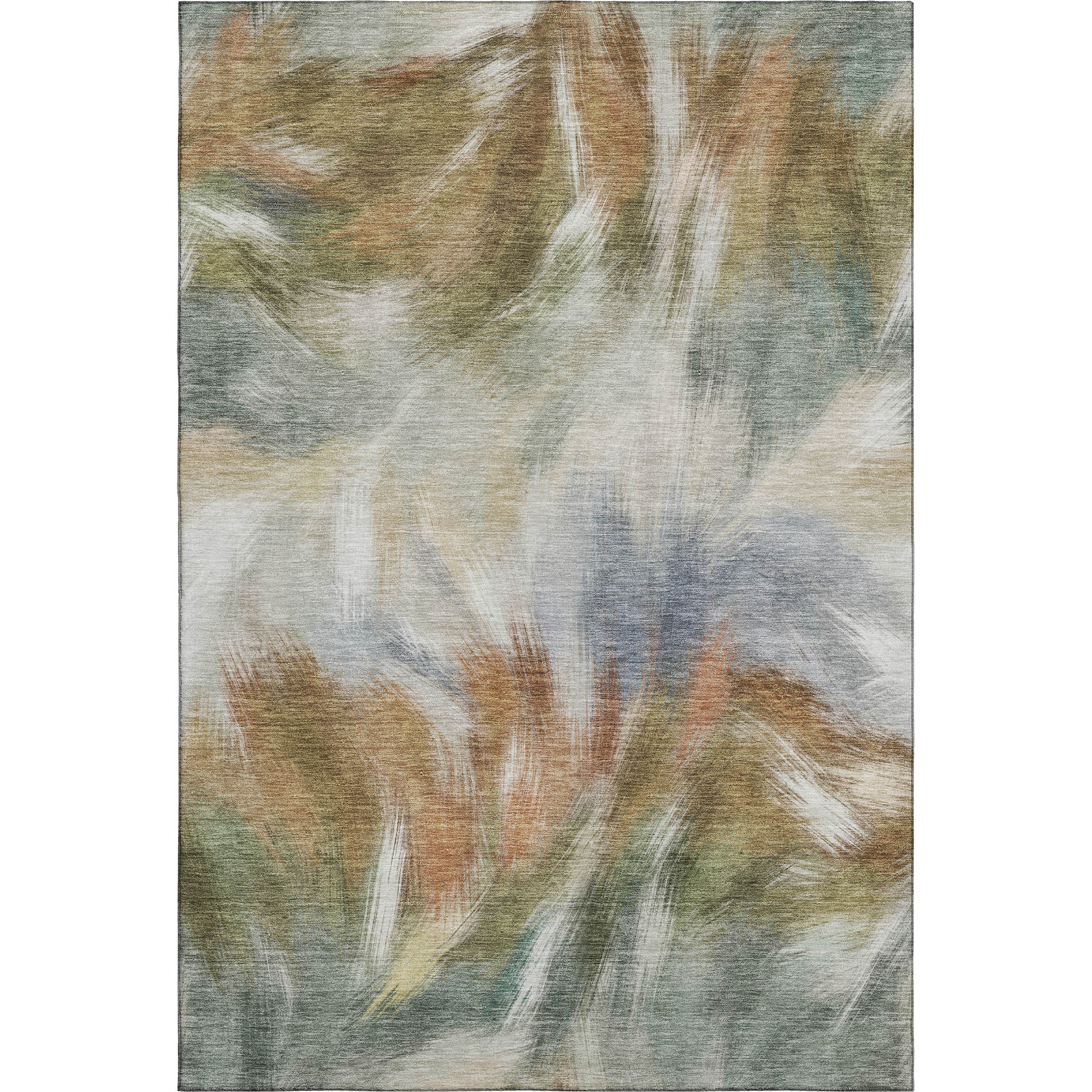 Split Machine Washable Transitional Beige Brown Rug 2'6" x 3'10" #shape_Rectangle