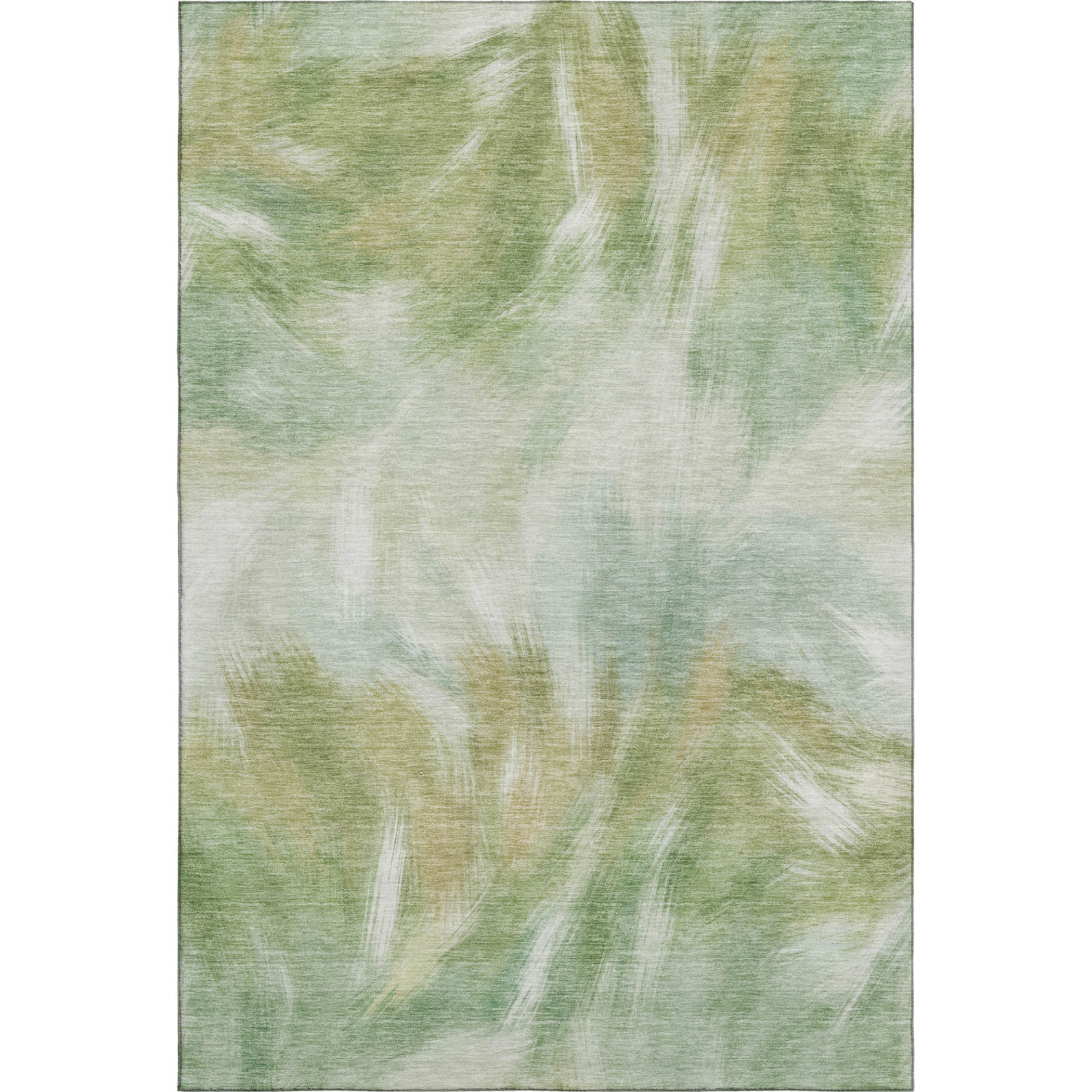 Split Machine Washable Transitional Green Rug 2'6" x 3'10" #shape_Rectangle