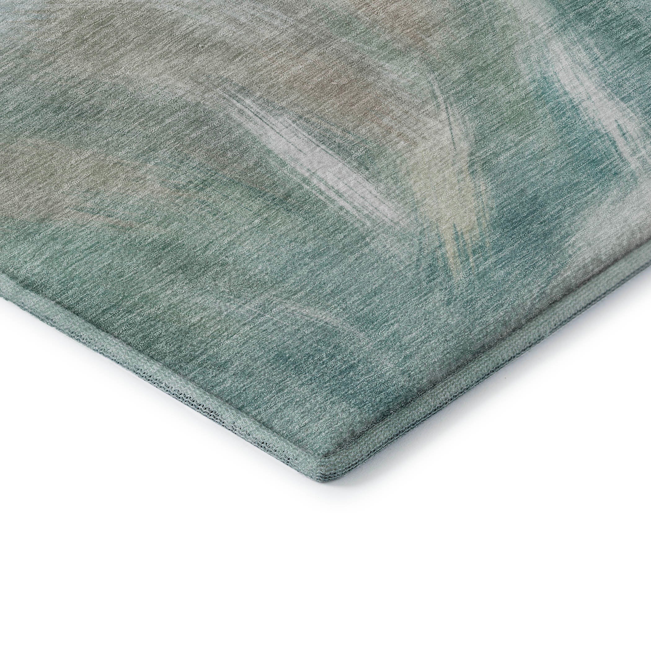 Split Machine Washable Transitional Sky Blue Rug 1'8" x 2'6" #shape_Rectangle
