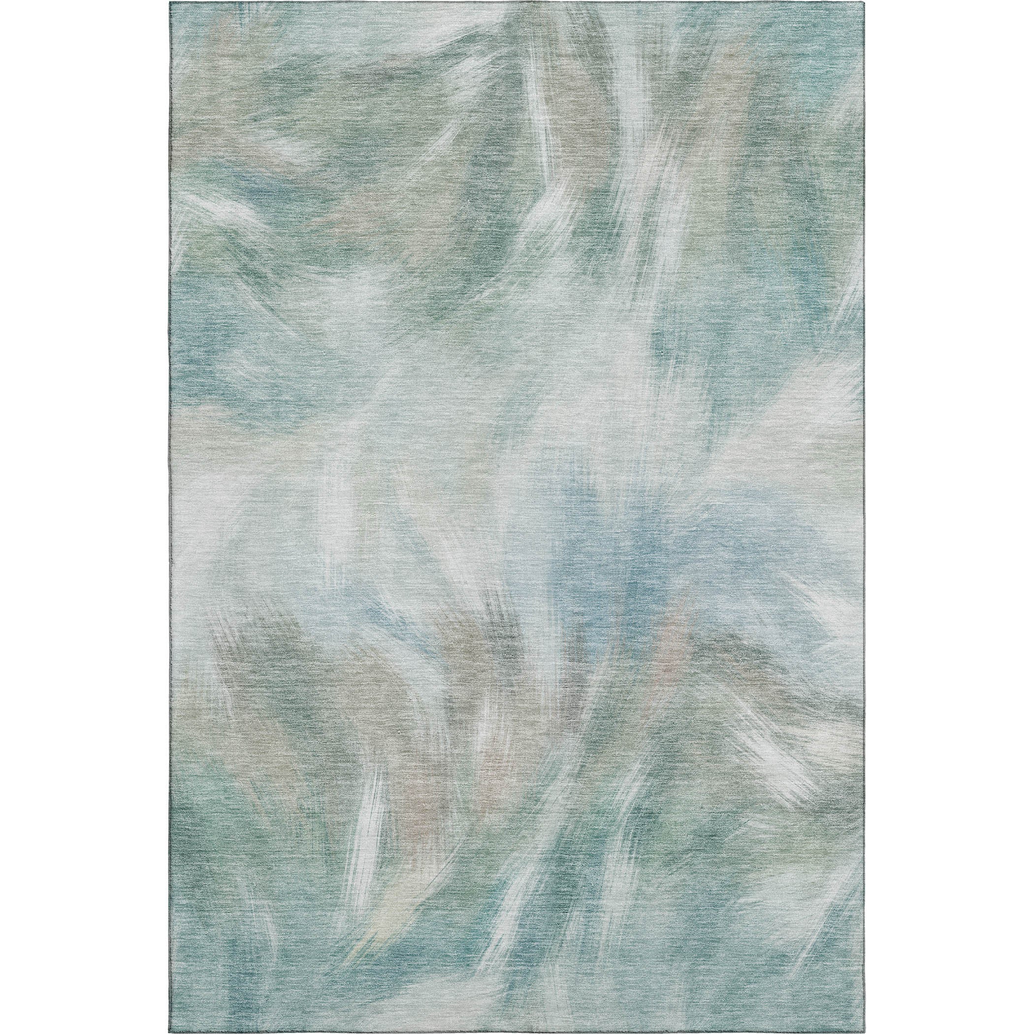Split Machine Washable Transitional Sky Blue Rug 2'6" x 3'10" #shape_Rectangle
