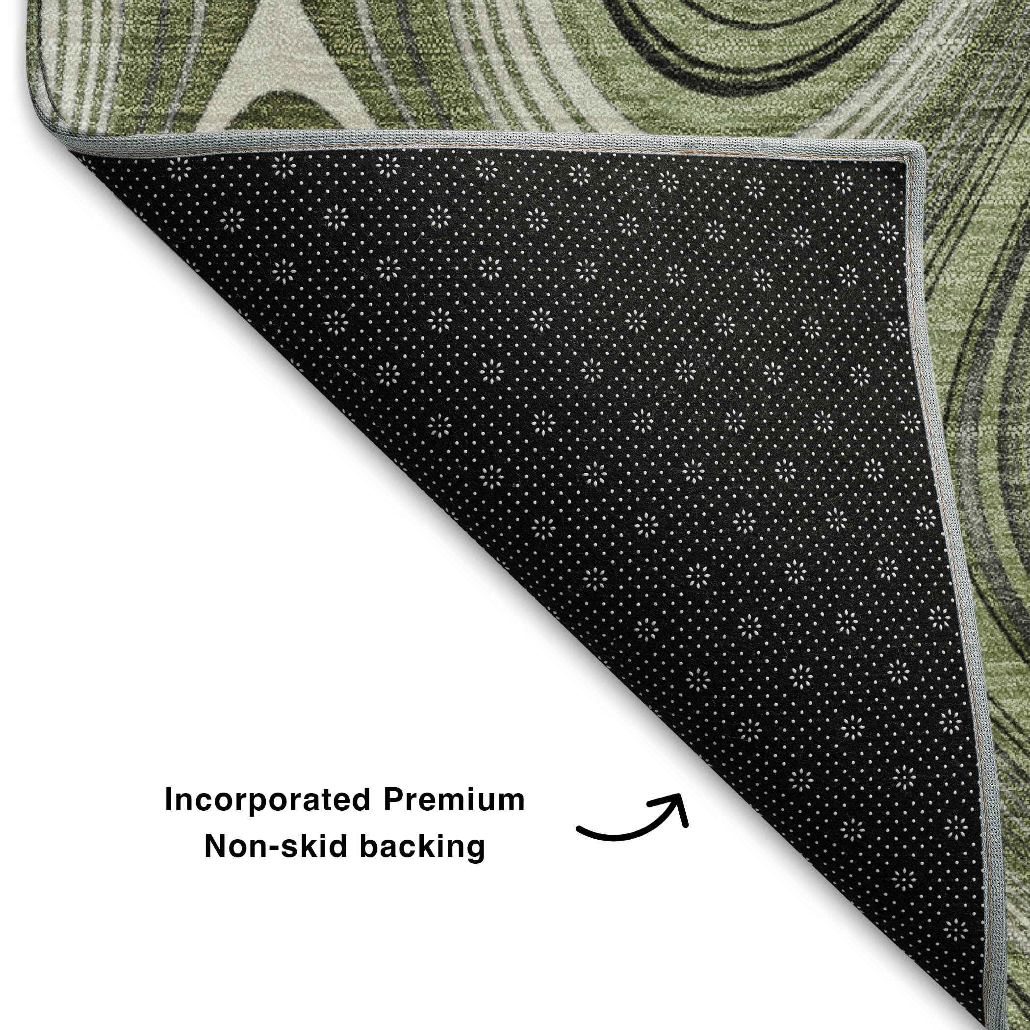 Istanbul Machine Washable Transitional Aloe Green Rug 1'8" x 2'6" #shape_Rectangle