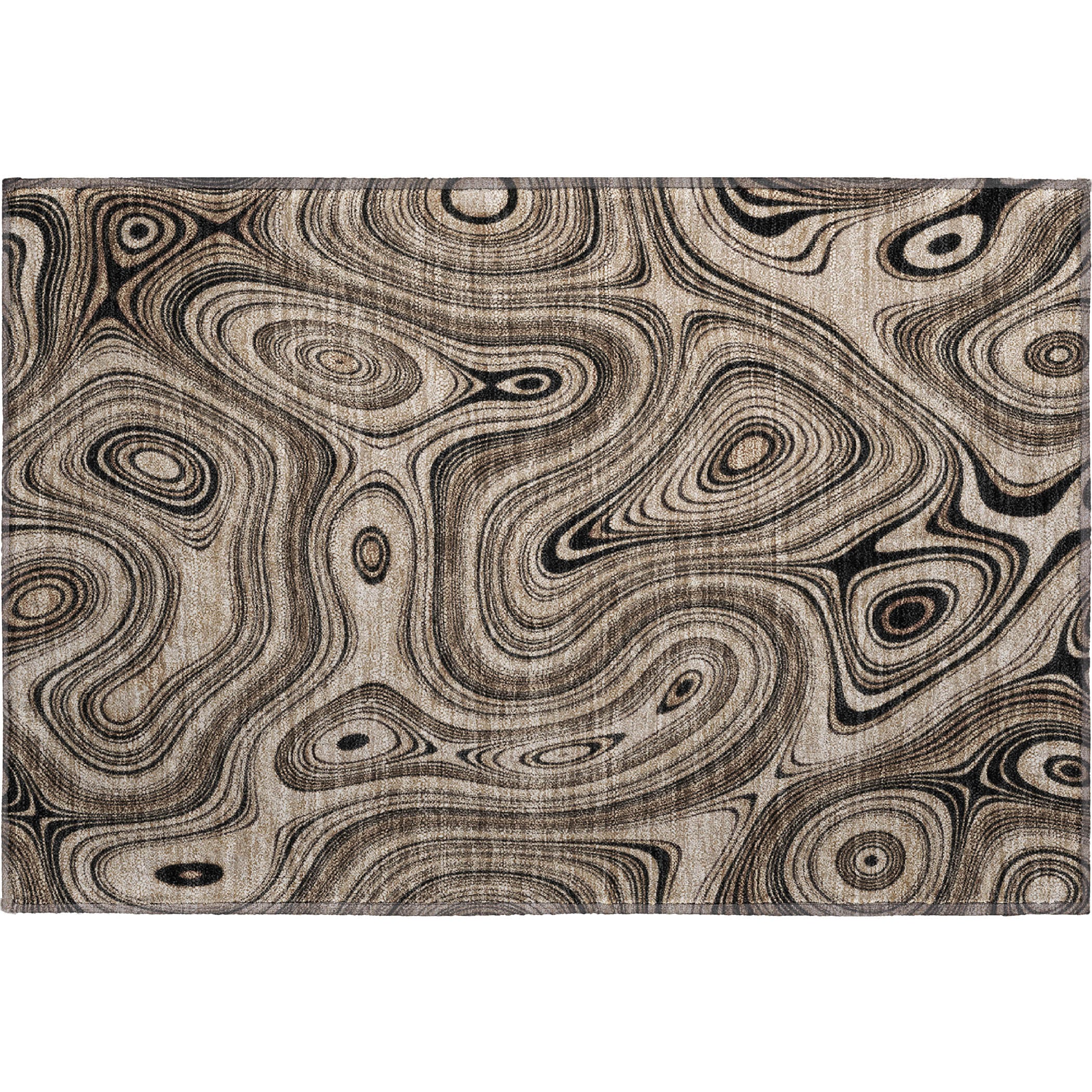 Istanbul Machine Washable Transitional Beige Brown Rug 1'8" x 2'6" #shape_Rectangle
