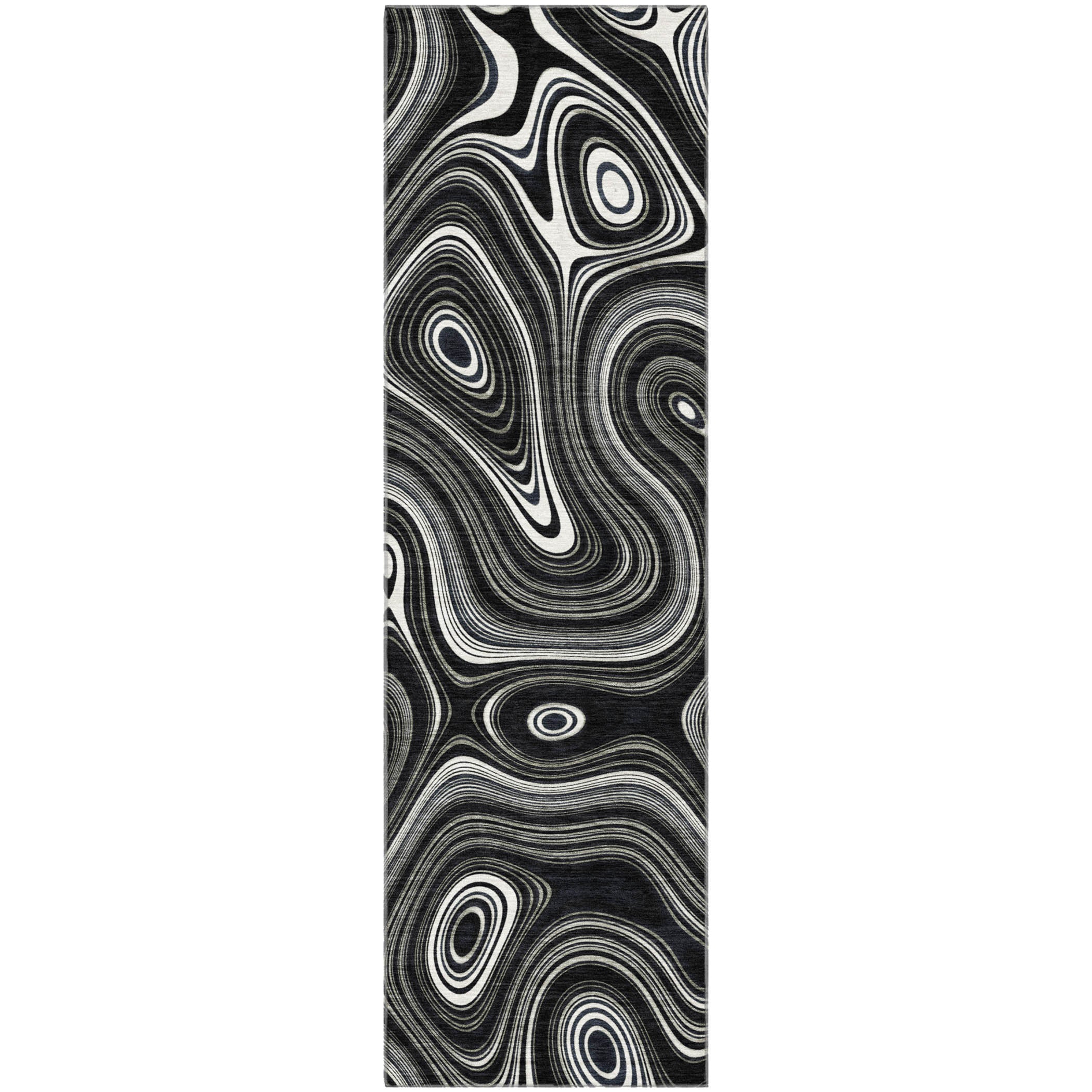 Istanbul Machine Washable Transitional Black Rug 2'3" x 7'6" #shape_Runner