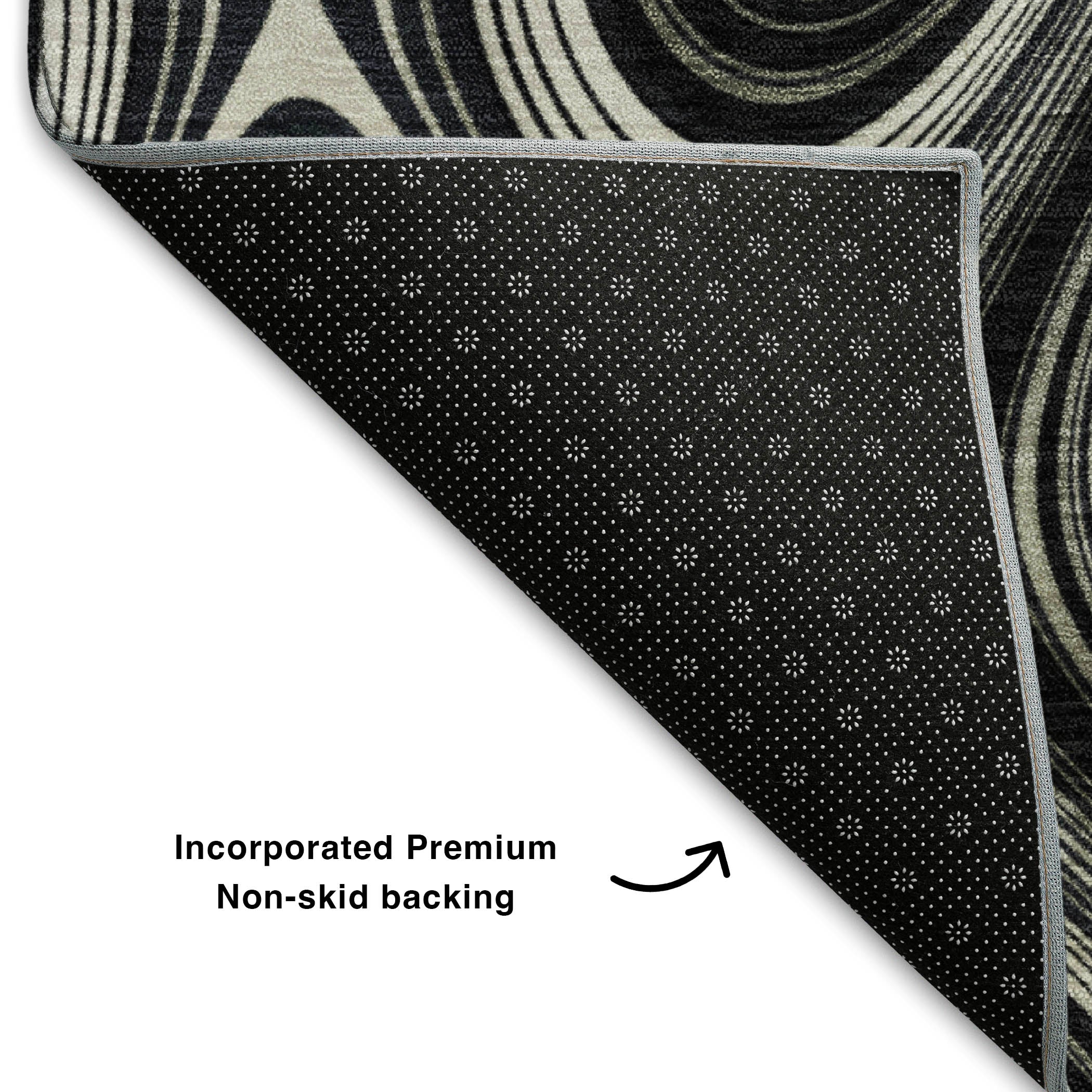 Istanbul Machine Washable Transitional Black Rug 1'8" x 2'6" #shape_Rectangle
